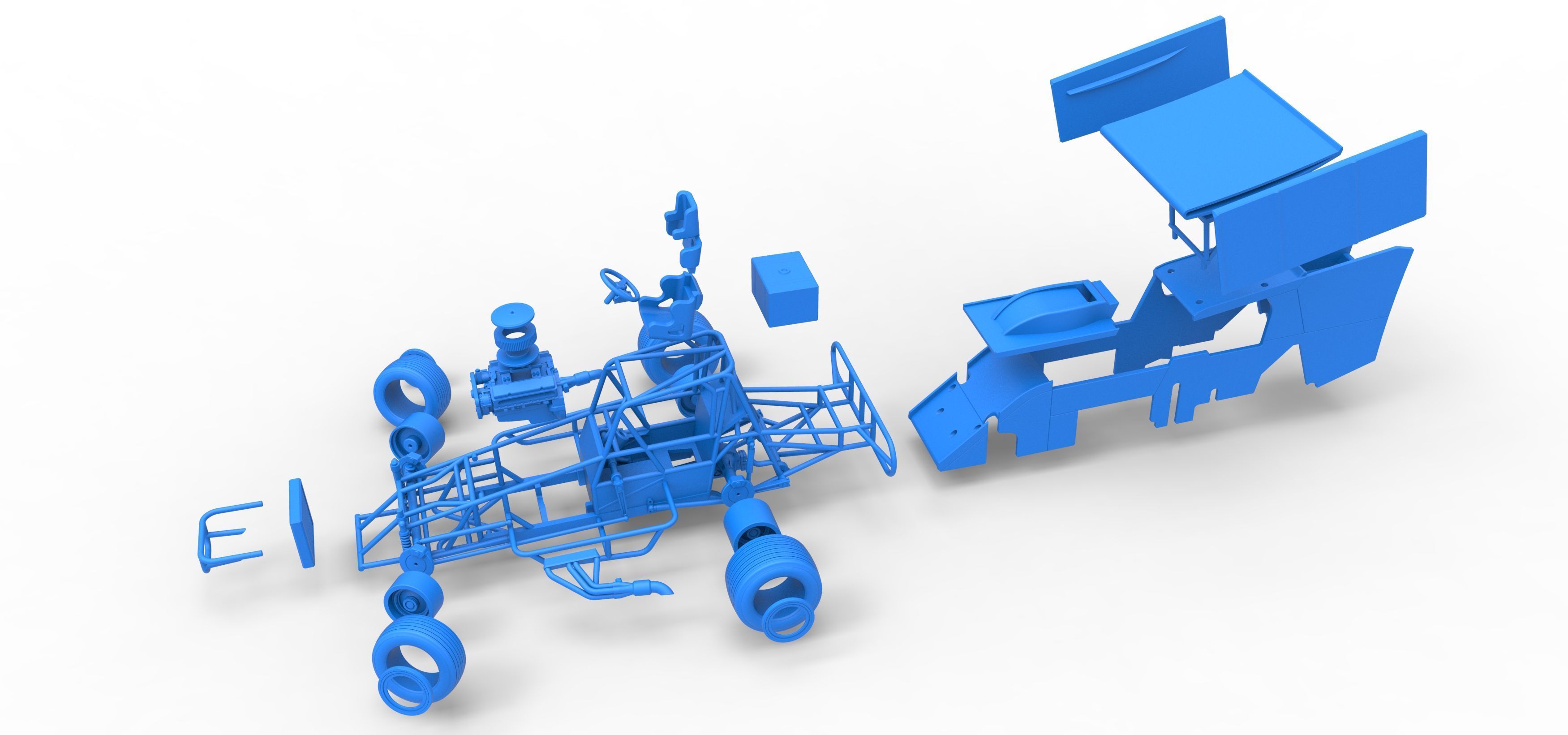 Southern Wing Modified Stock car while turning Scale 1 to 25 3D print model_55