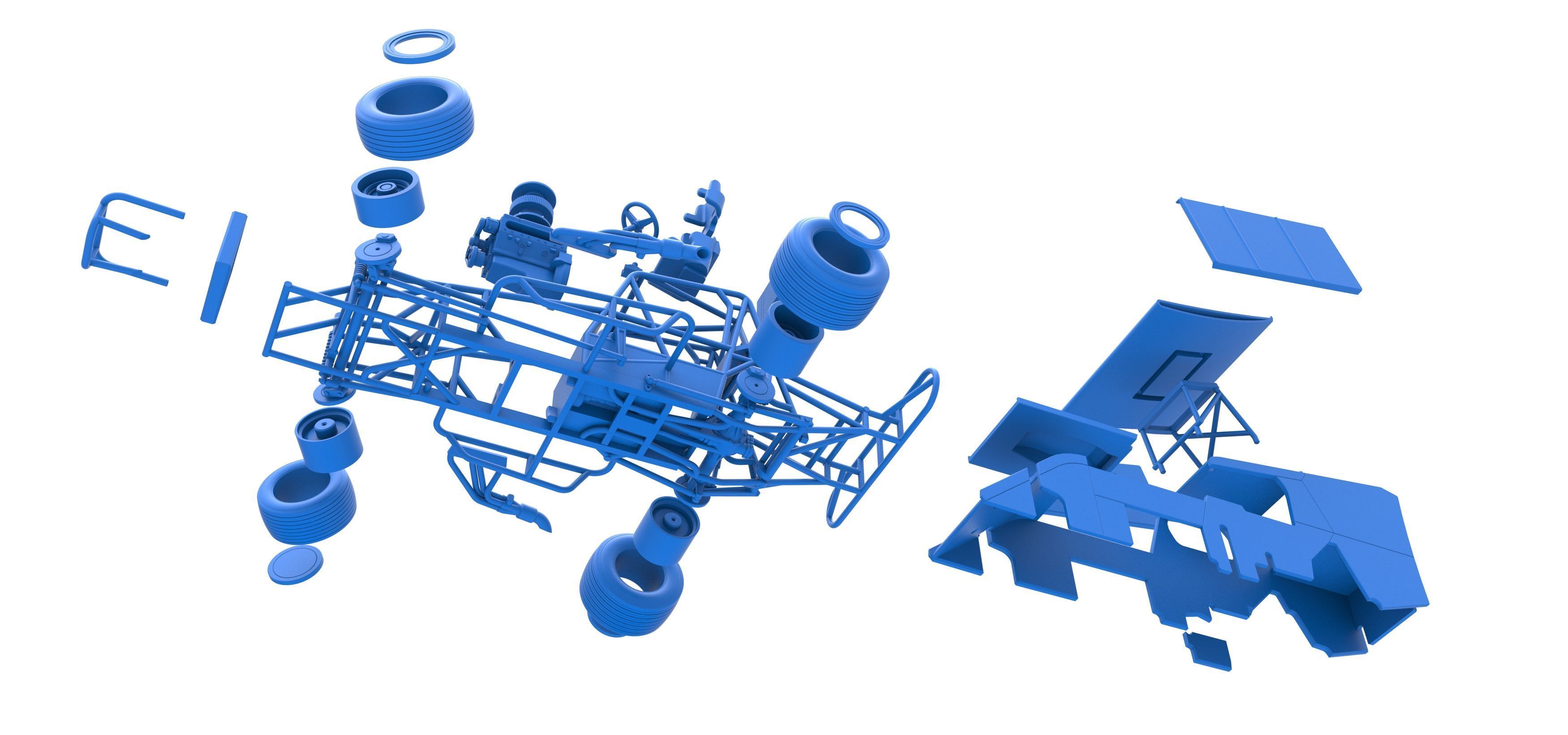 Southern Wing Modified Stock car while turning Scale 1 to 25 3D print model_56