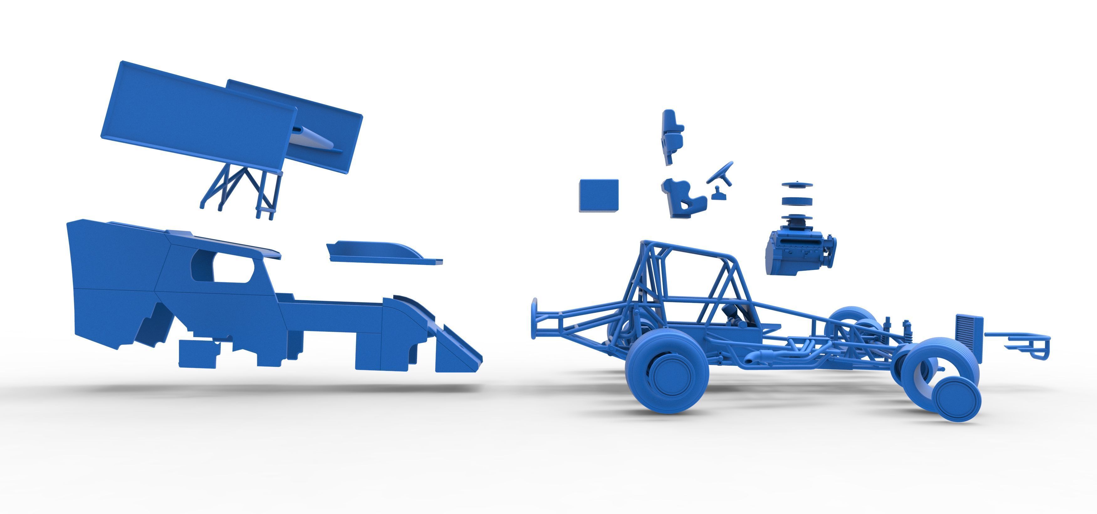 Southern Wing Modified Stock car while turning Scale 1 to 25 3D print model_64