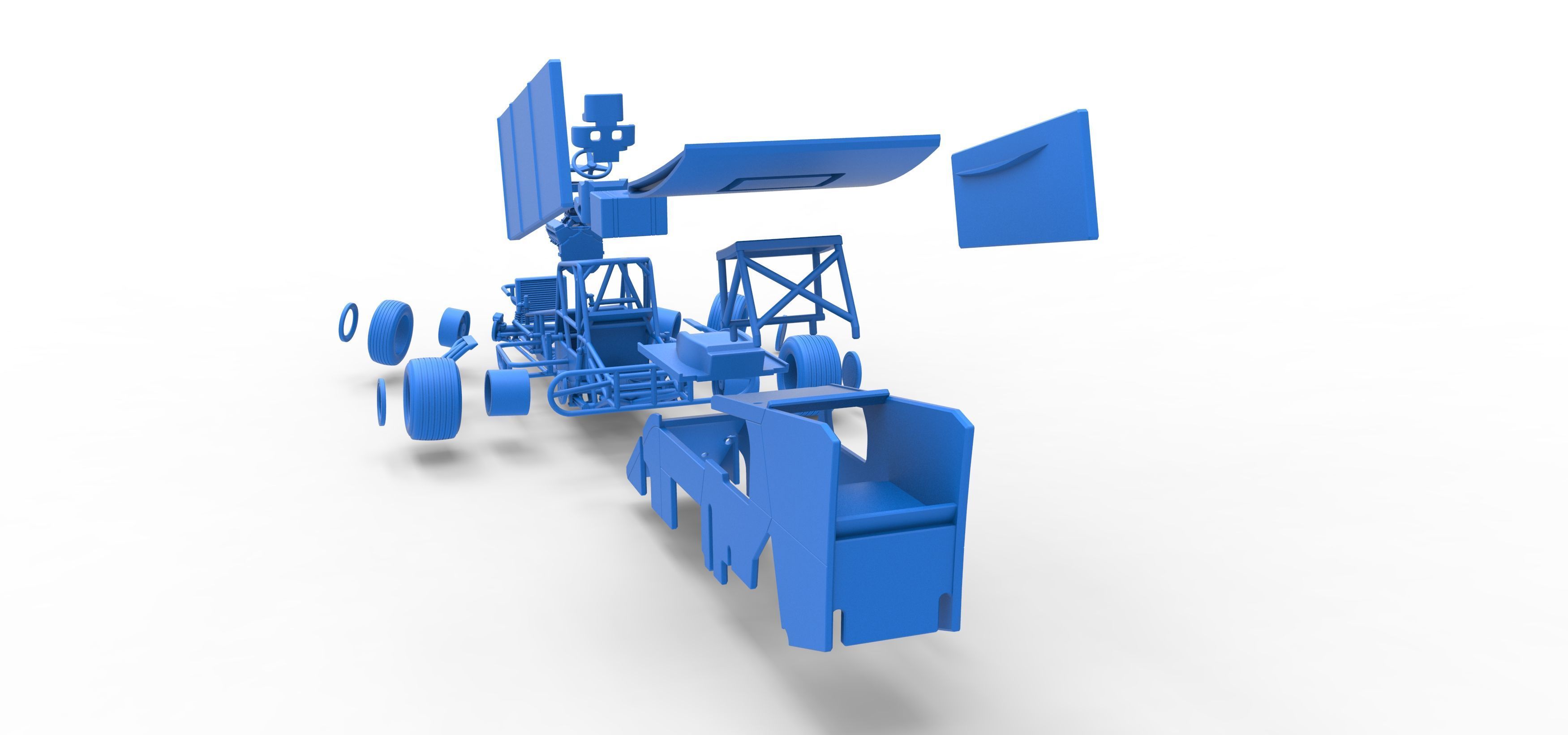 Southern Wing Modified Stock car while turning Scale 1 to 25 3D print model_61