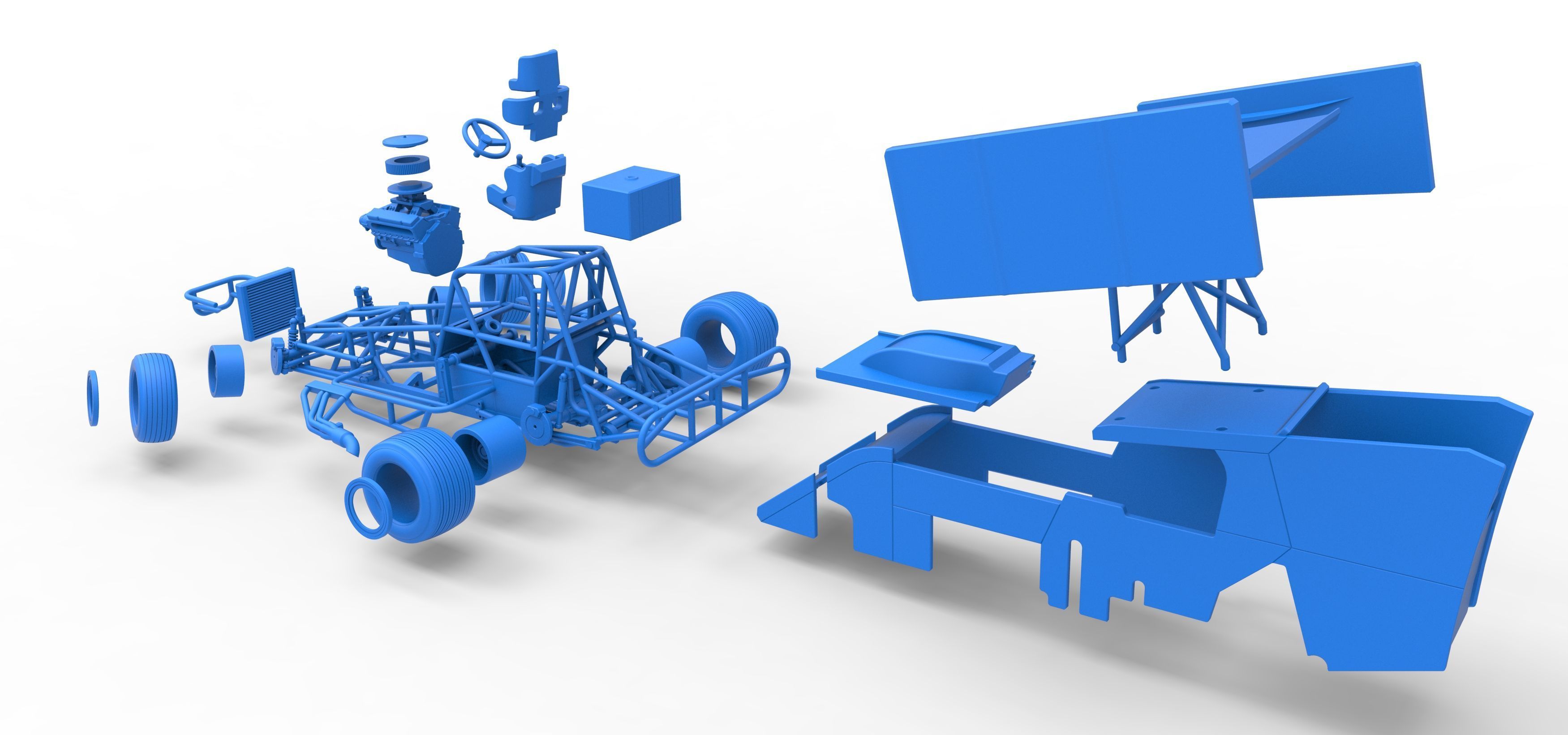 Southern Wing Modified Stock car while turning Scale 1 to 25 3D print model_60