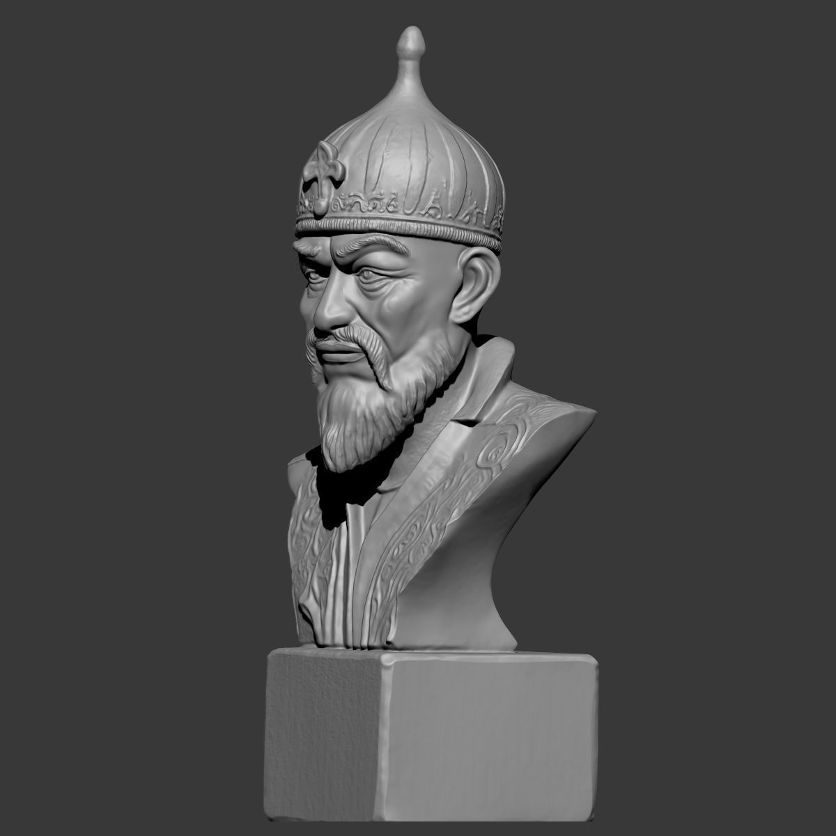 Amir Timur Bust- Emir Timur Bust - Tamerlane 3D model 3D print model_4
