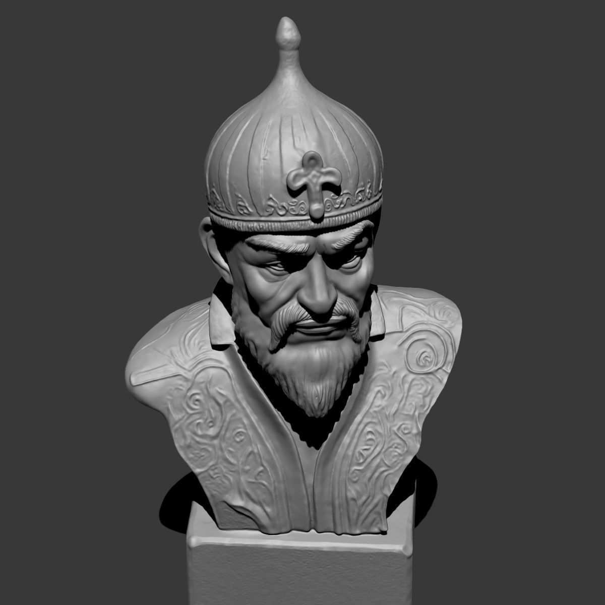 Amir Timur Bust- Emir Timur Bust - Tamerlane 3D model 3D print model_11