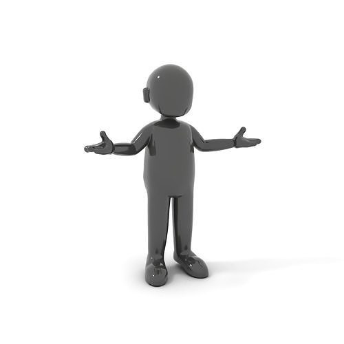 Black Silhouette D Character Rigged and Animated Low-poly 3D model