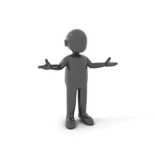 Black Silhouette D Character Rigged and Animated