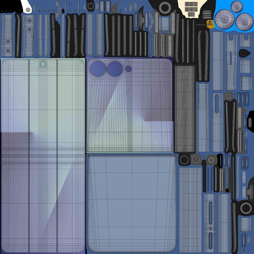 Samsung Galaxy Z Flip 7 Low-poly 3D model_10