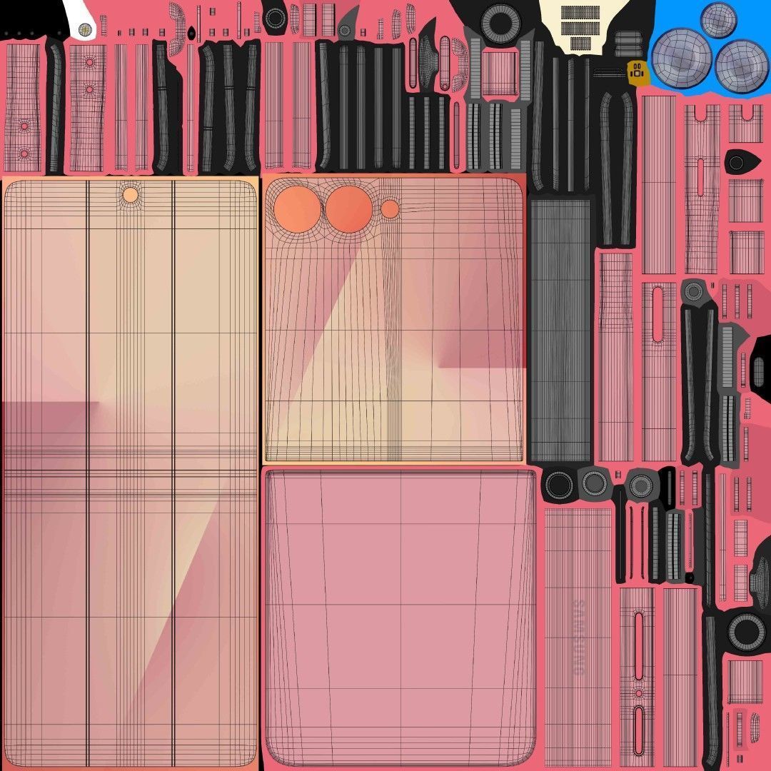 Samsung Galaxy Z Flip 7 Low-poly 3D model_34