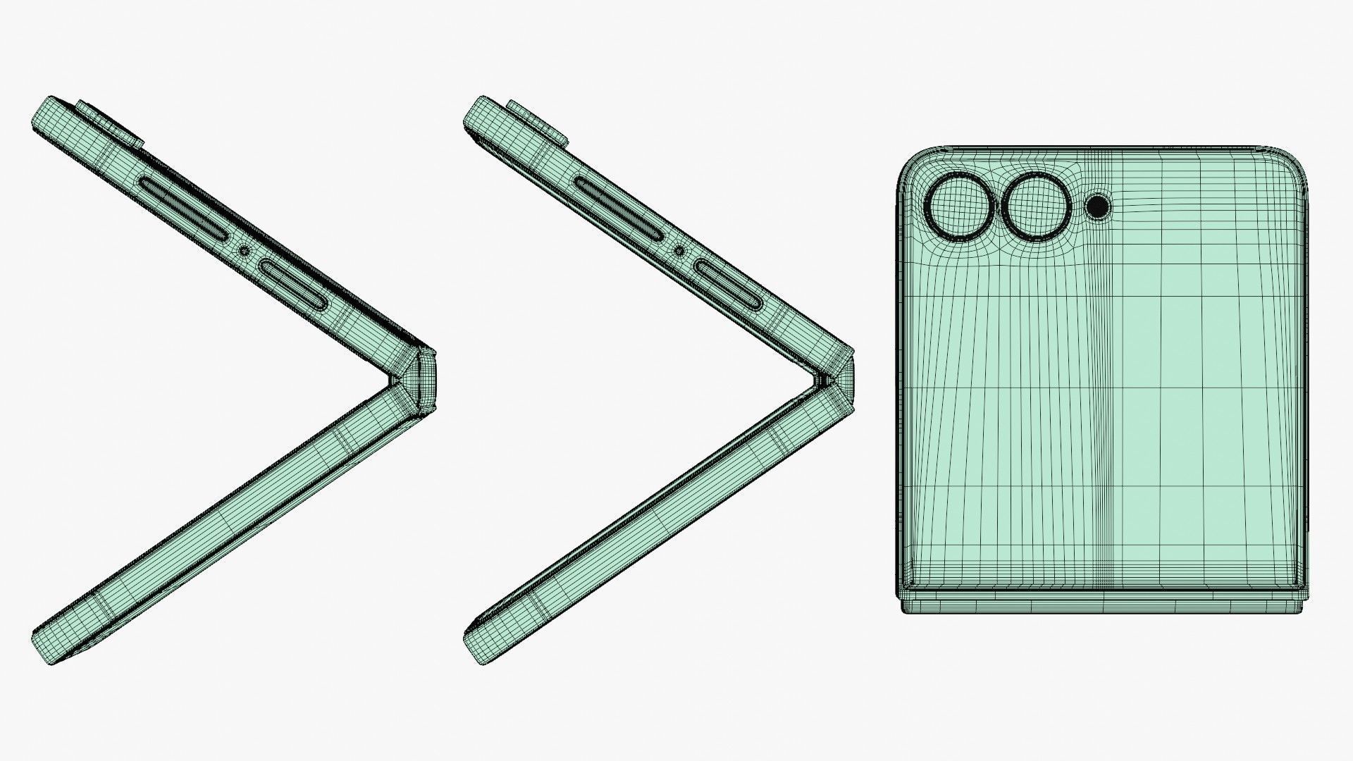 Samsung Galaxy Z Flip 7 Low-poly 3D model_39