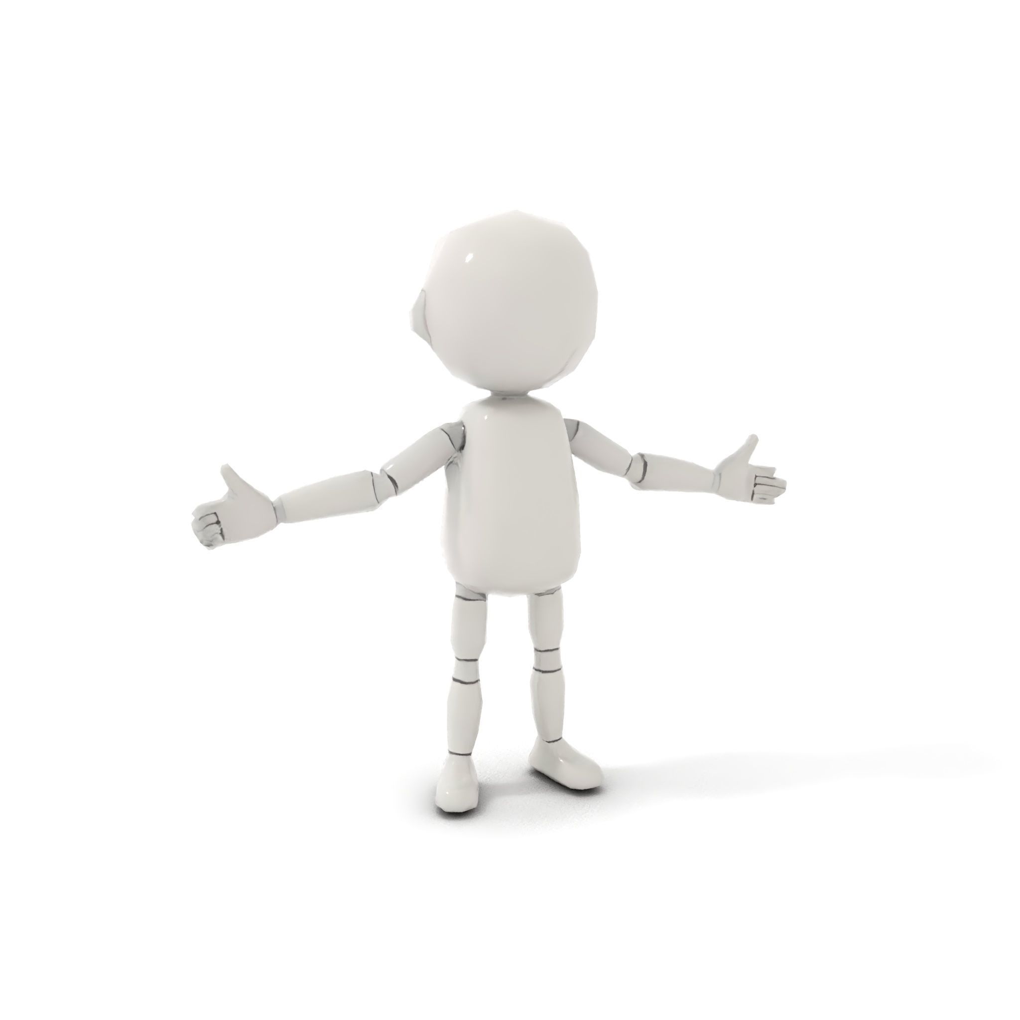 Minimalist Jointed Character Model  Rigged and Animated Low-poly 3D model_16