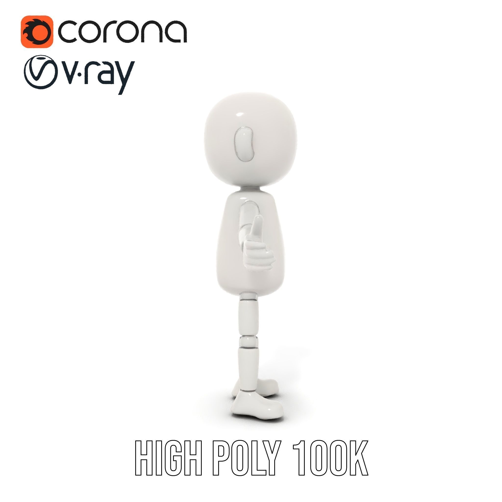 Minimalist Jointed Character Model  Rigged and Animated Low-poly 3D model_26