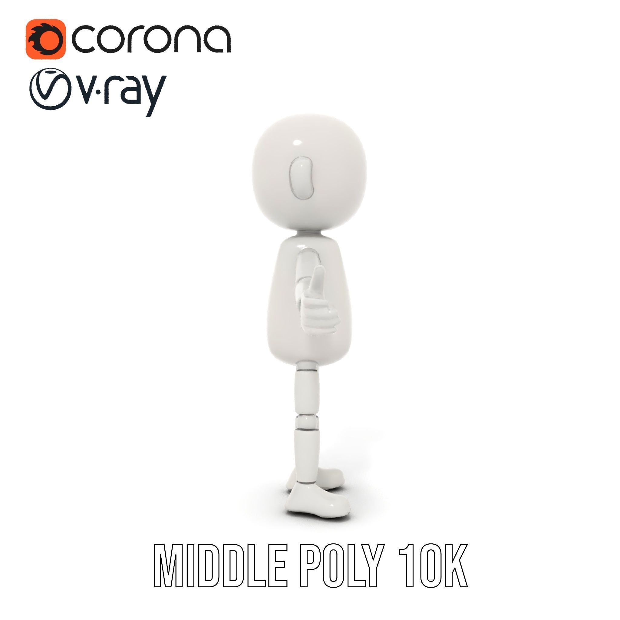 Minimalist Jointed Character Model  Rigged and Animated Low-poly 3D model_34