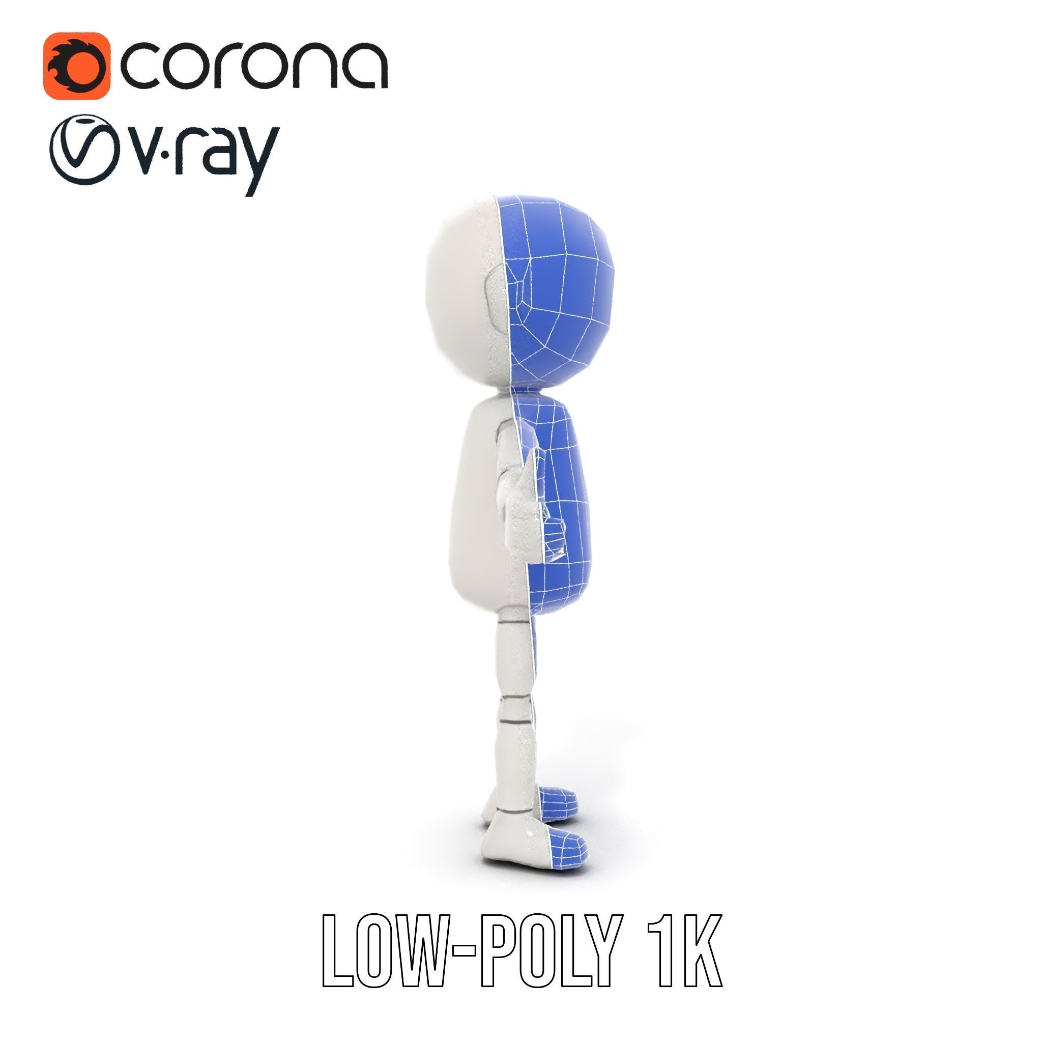 Minimalist Jointed Character Model  Rigged and Animated Low-poly 3D model_22