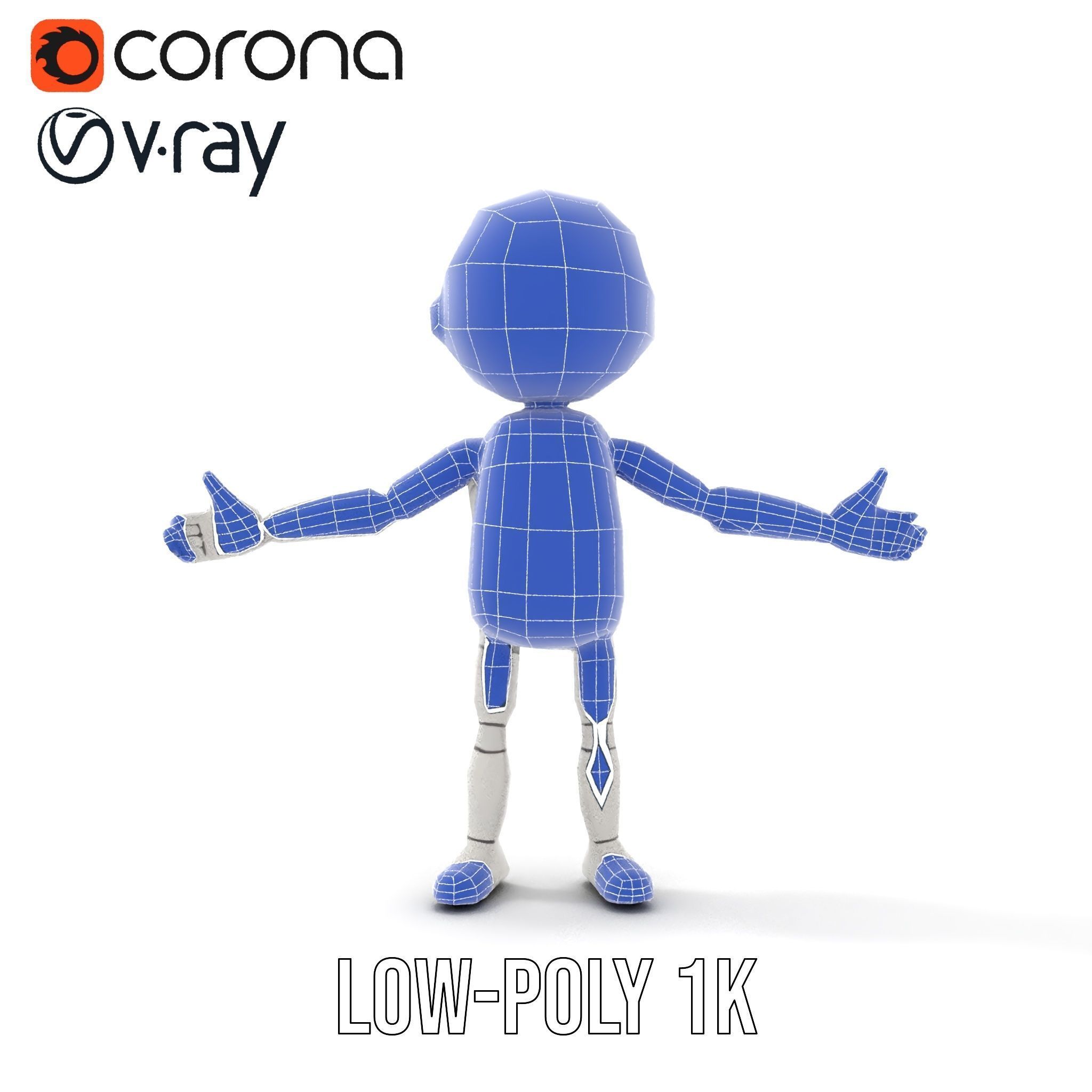 Minimalist Jointed Character Model  Rigged and Animated Low-poly 3D model_13