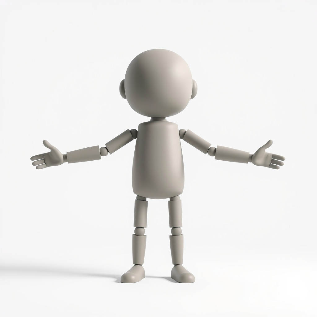 Minimalist Jointed Character Model  Rigged and Animated Low-poly 3D model_2