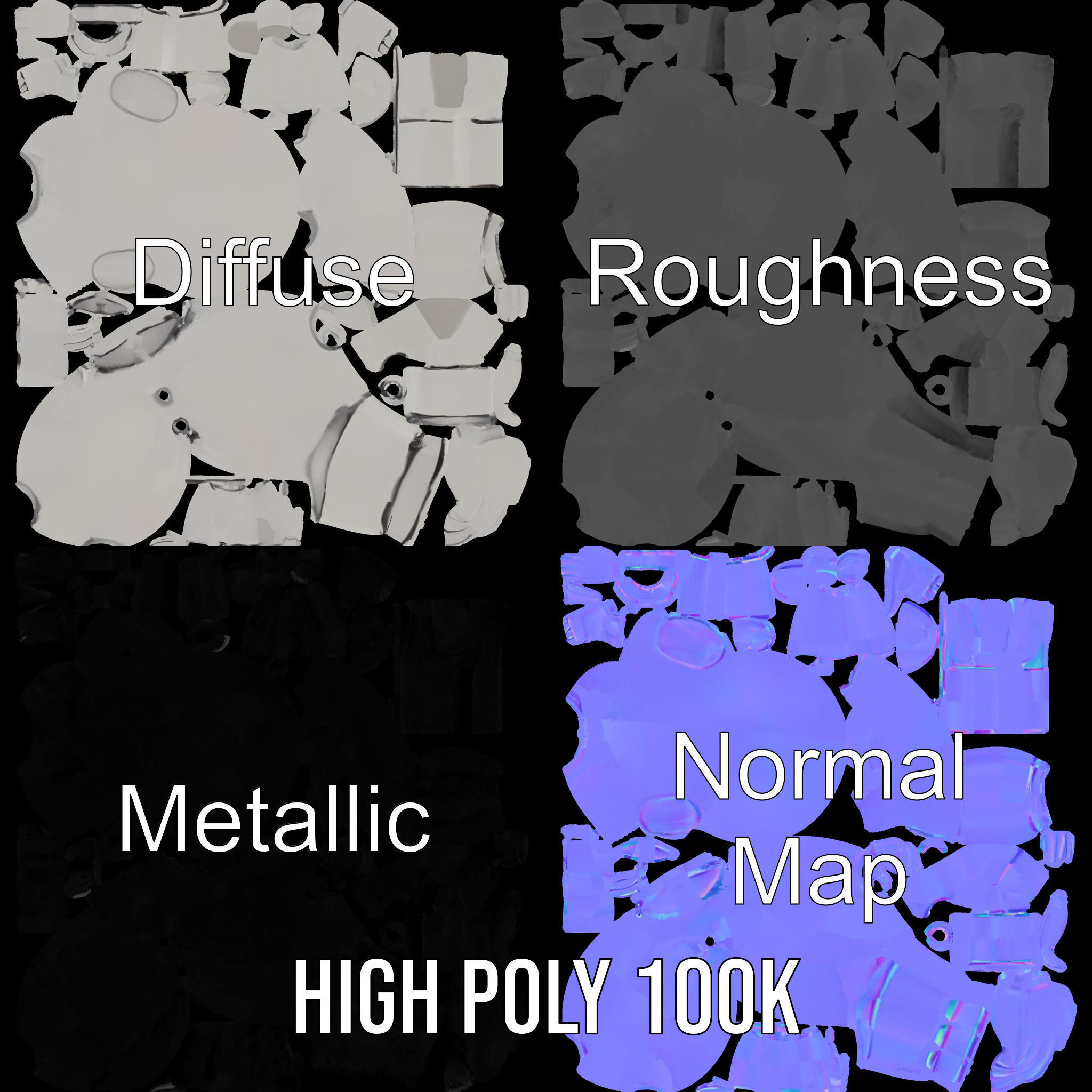 Minimalist Jointed Character Model  Rigged and Animated Low-poly 3D model_3