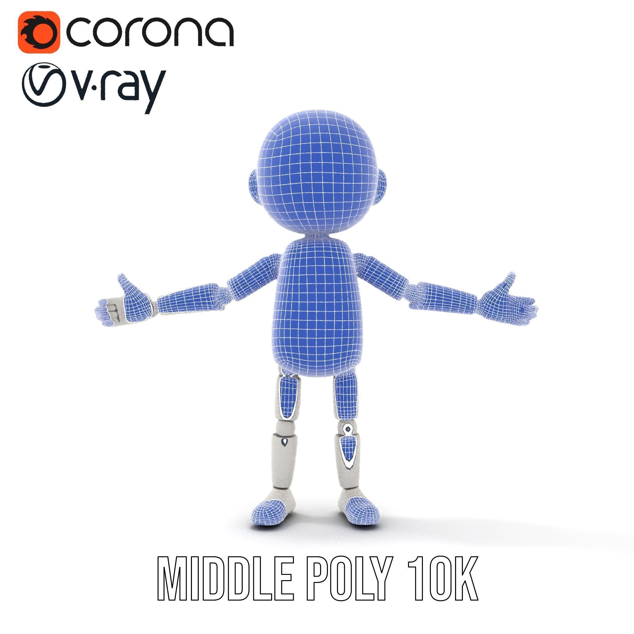 Minimalist Jointed Character Model  Rigged and Animated Low-poly 3D model_18