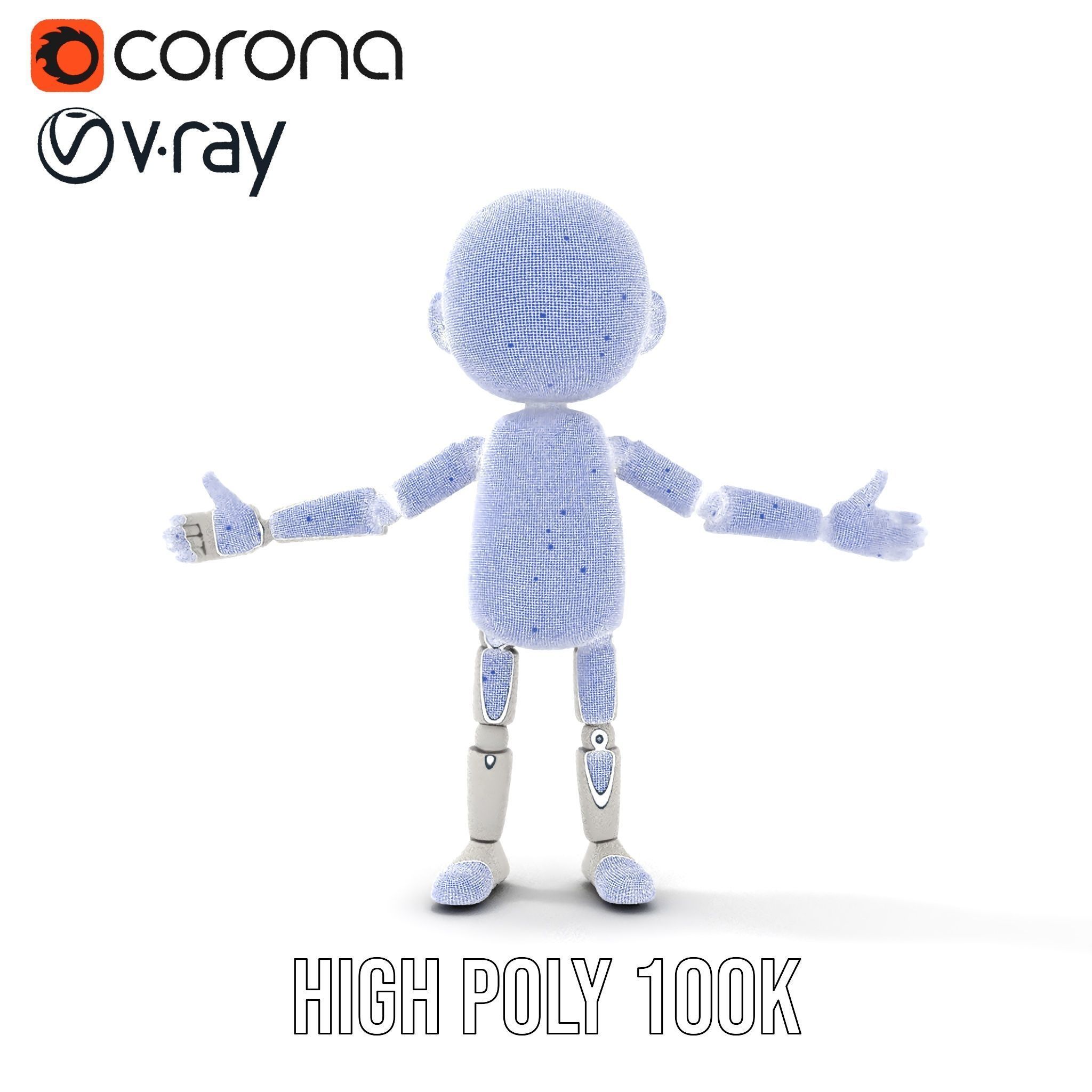 Minimalist Jointed Character Model  Rigged and Animated Low-poly 3D model_36