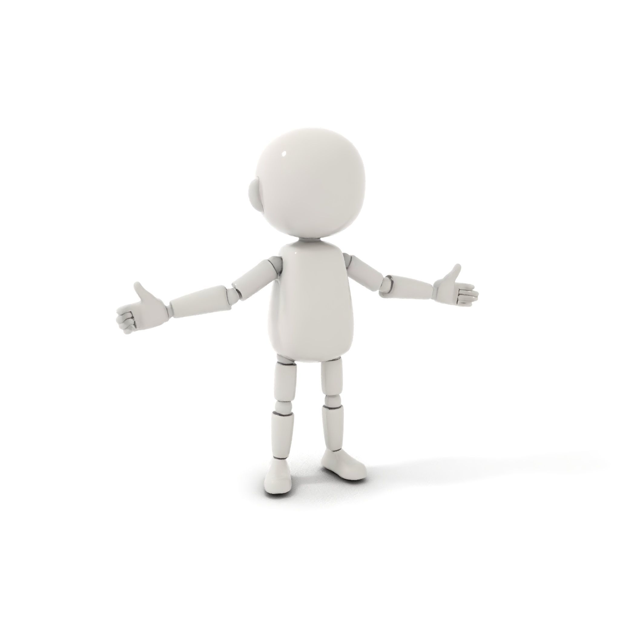 Minimalist Jointed Character Model  Rigged and Animated Low-poly 3D model_12