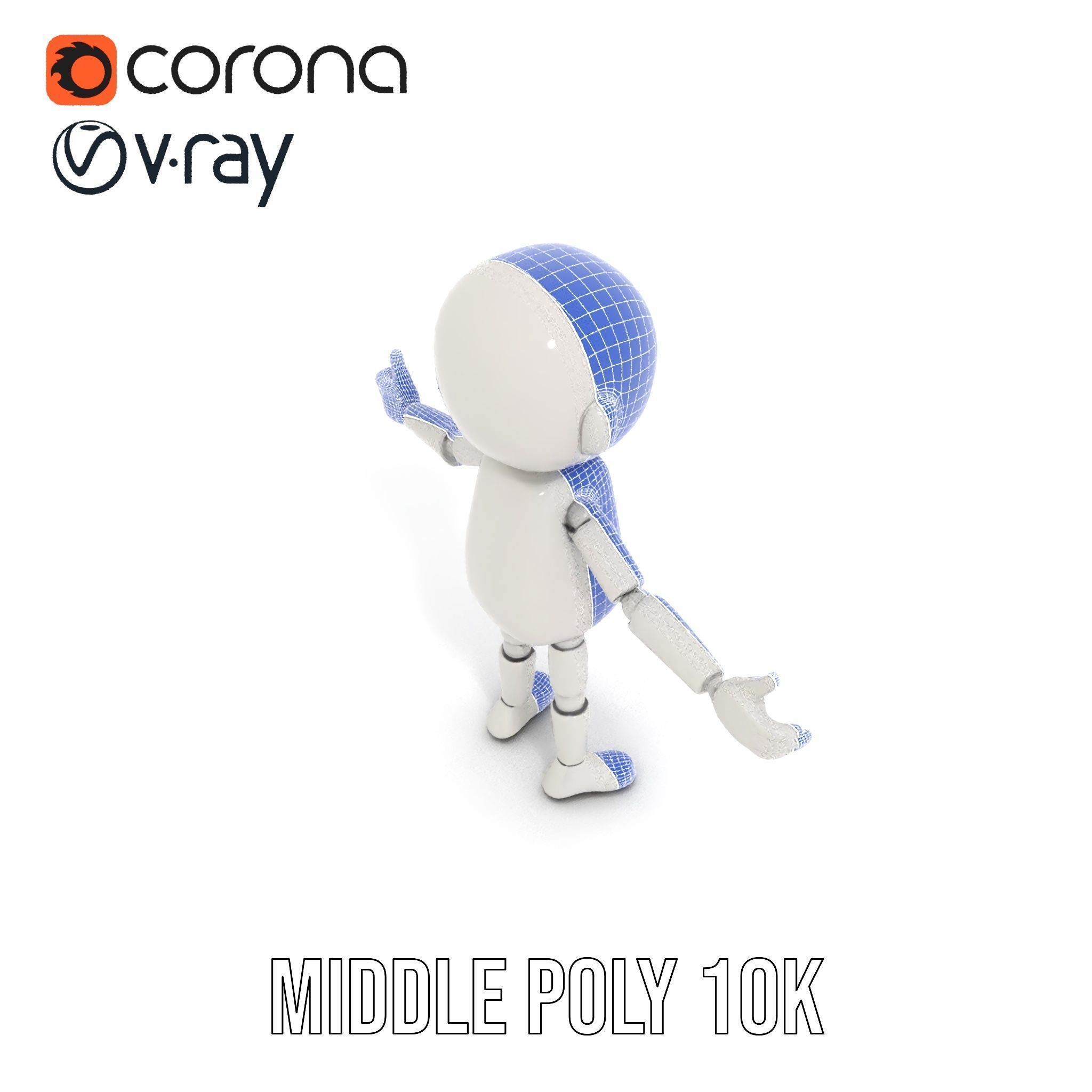 Minimalist Jointed Character Model  Rigged and Animated Low-poly 3D model_29