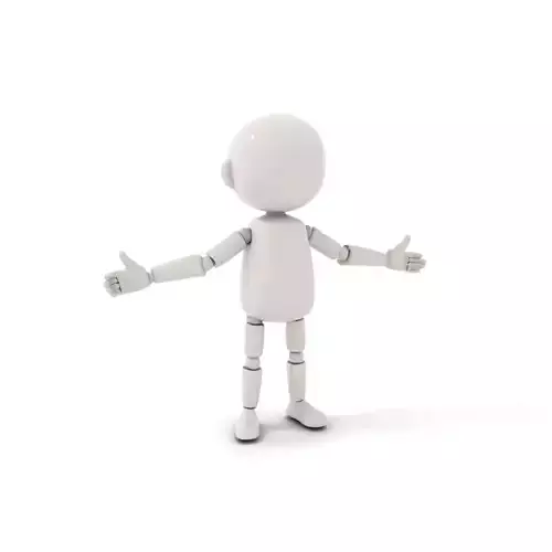 Minimalist Jointed Character Model  Rigged and Animated