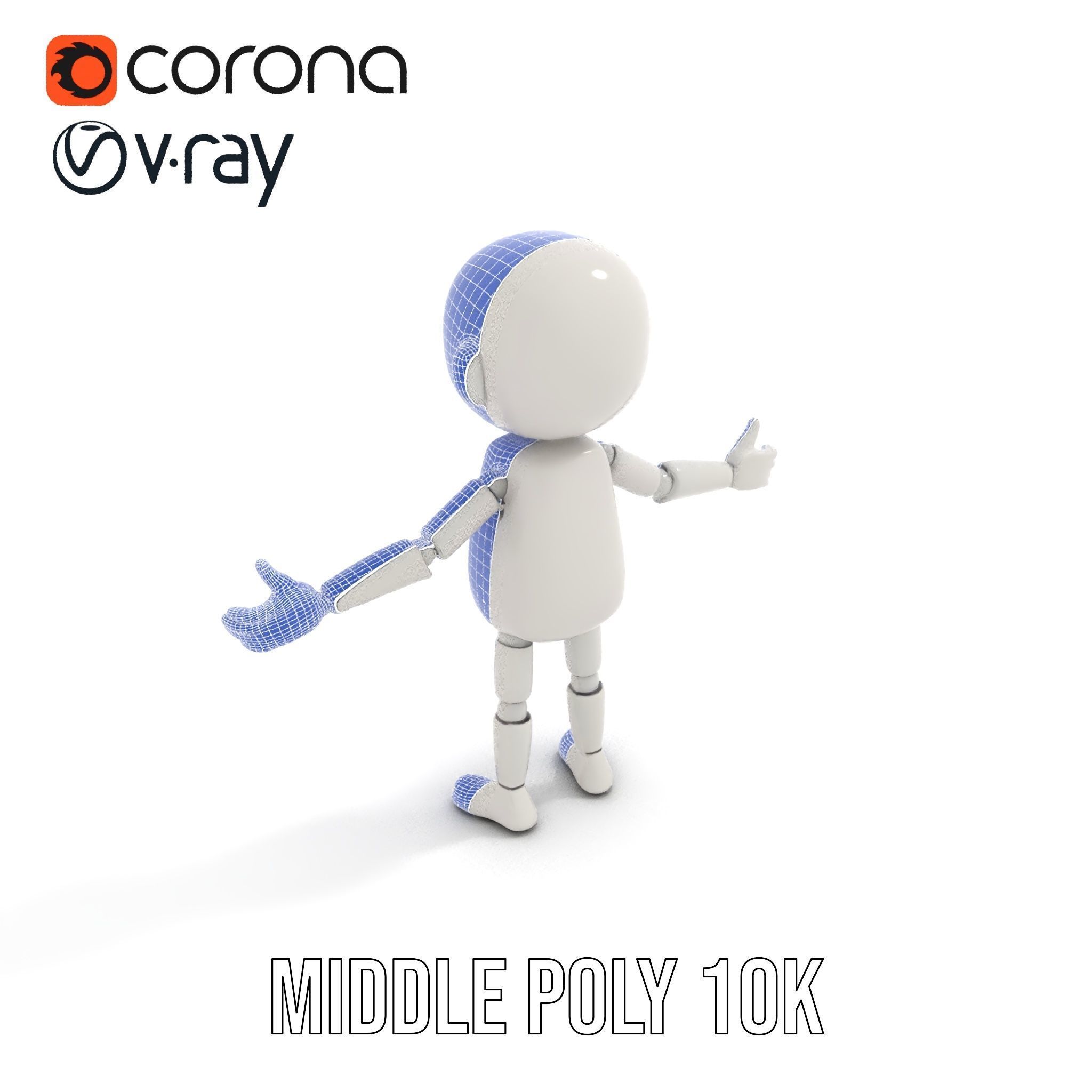 Minimalist Jointed Character Model  Rigged and Animated Low-poly 3D model_24