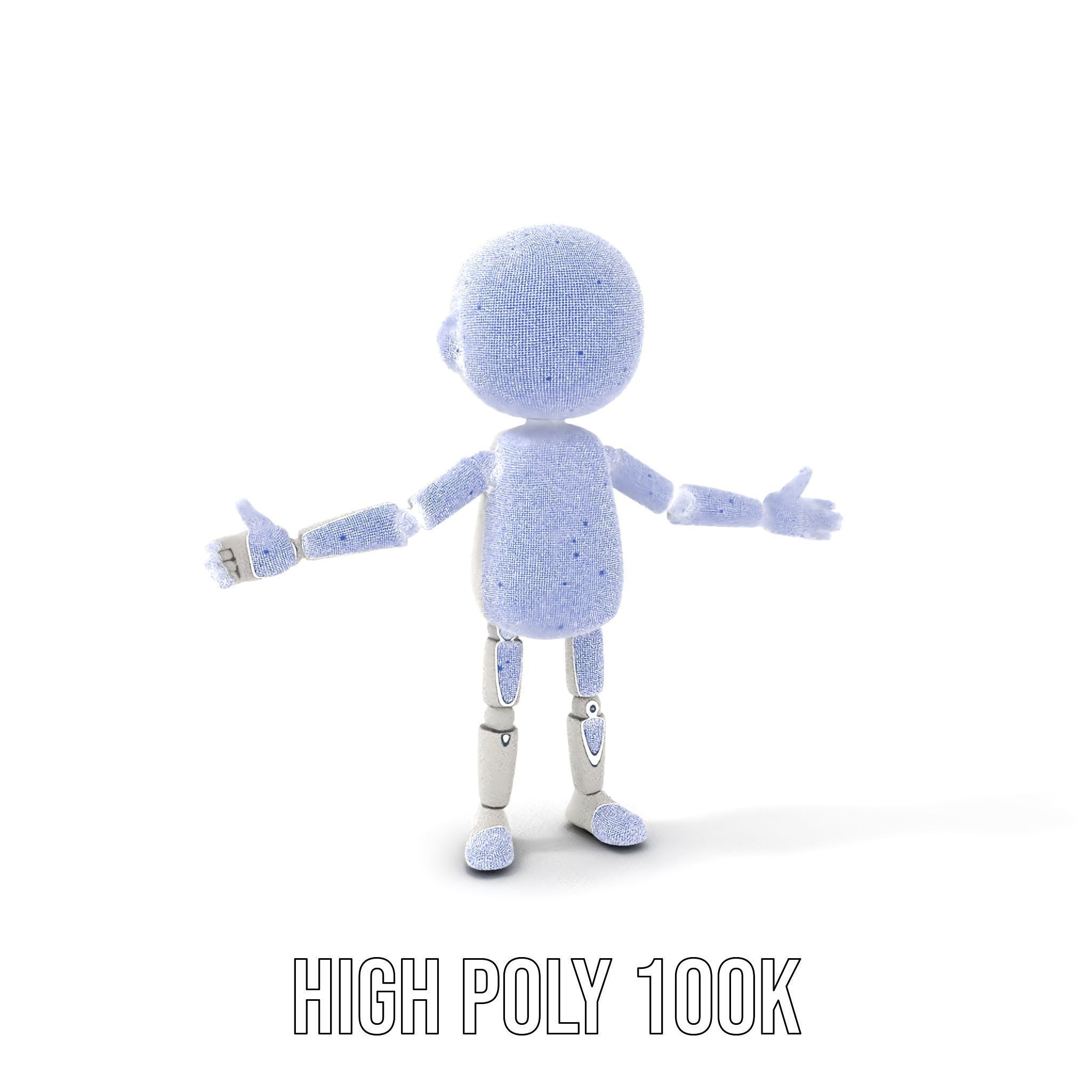 Minimalist Jointed Character Model  Rigged and Animated Low-poly 3D model_4