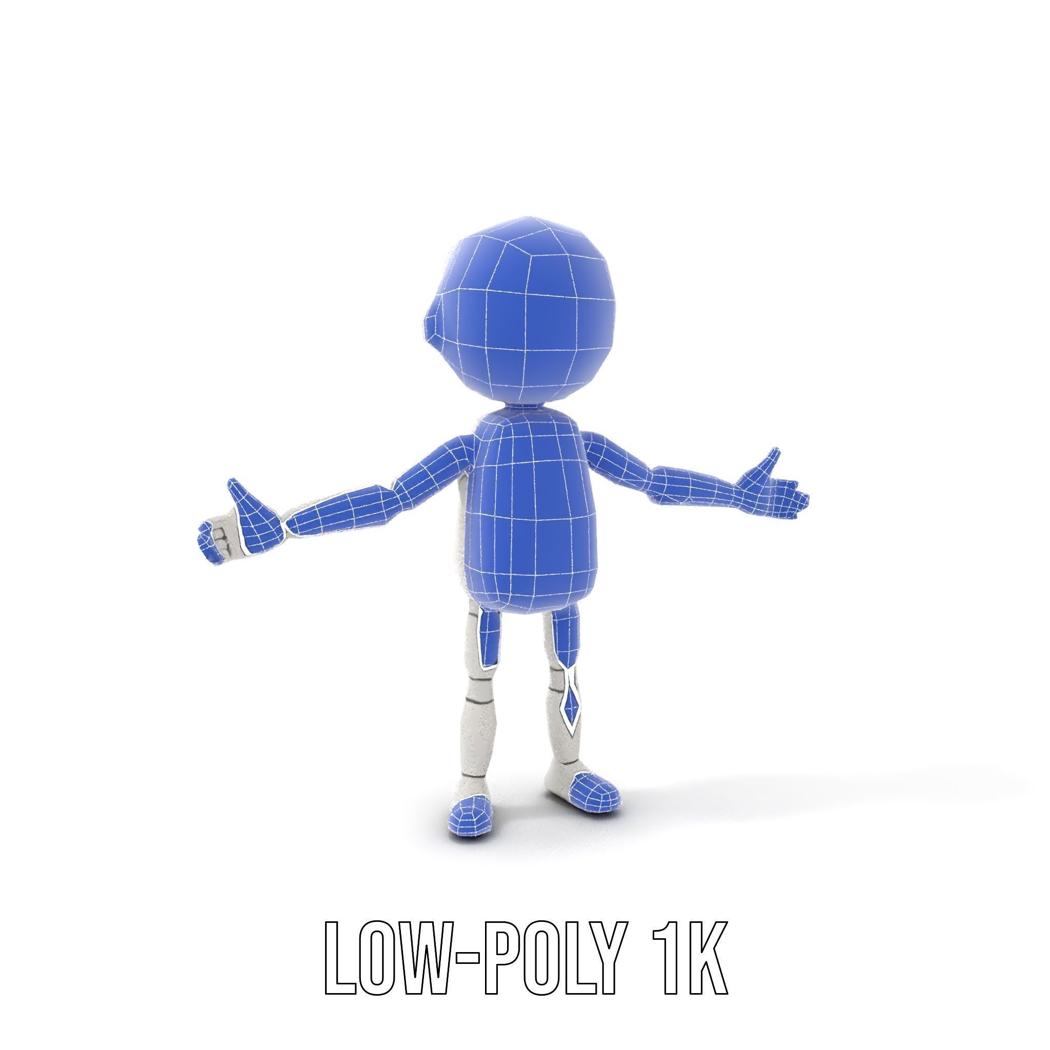 Minimalist Jointed Character Model  Rigged and Animated Low-poly 3D model_25