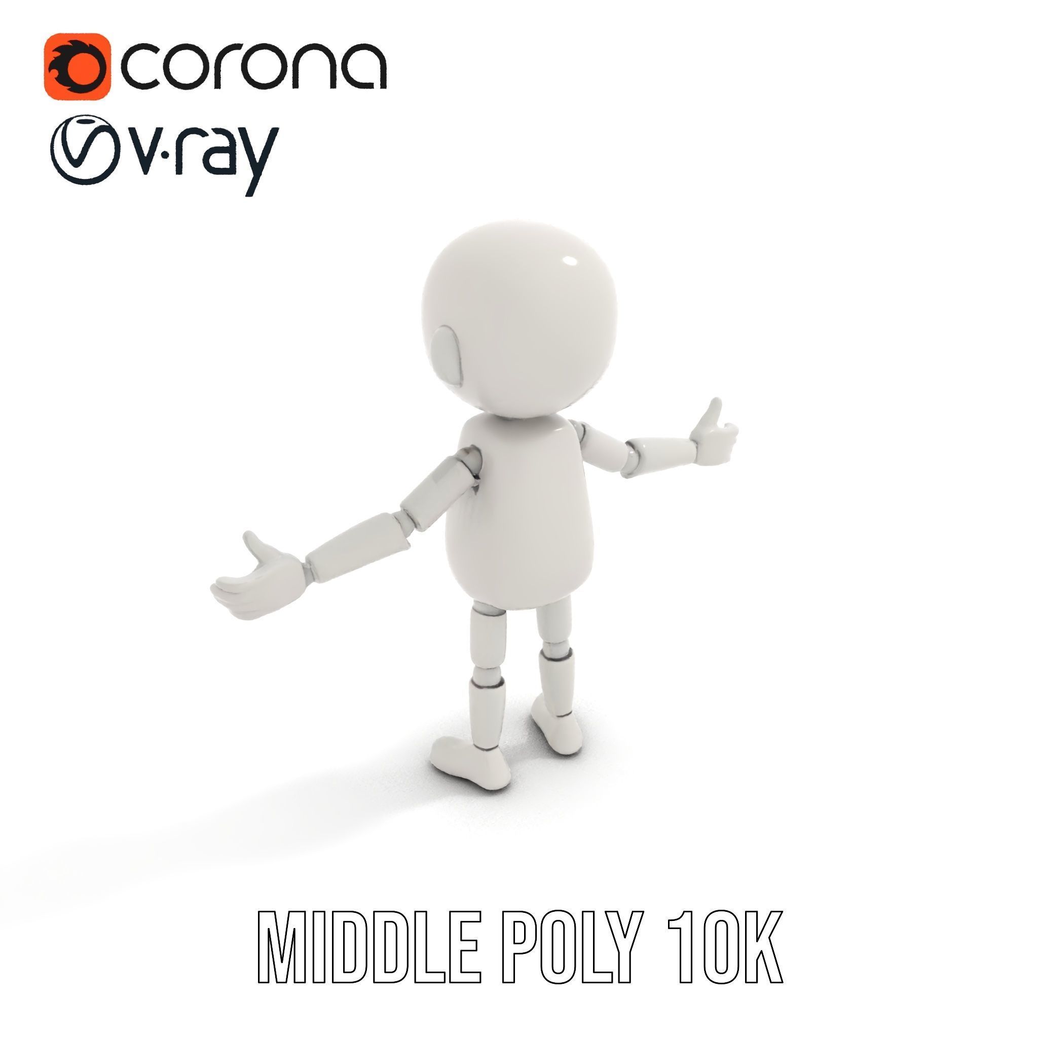 Minimalist Jointed Character Model  Rigged and Animated Low-poly 3D model_21