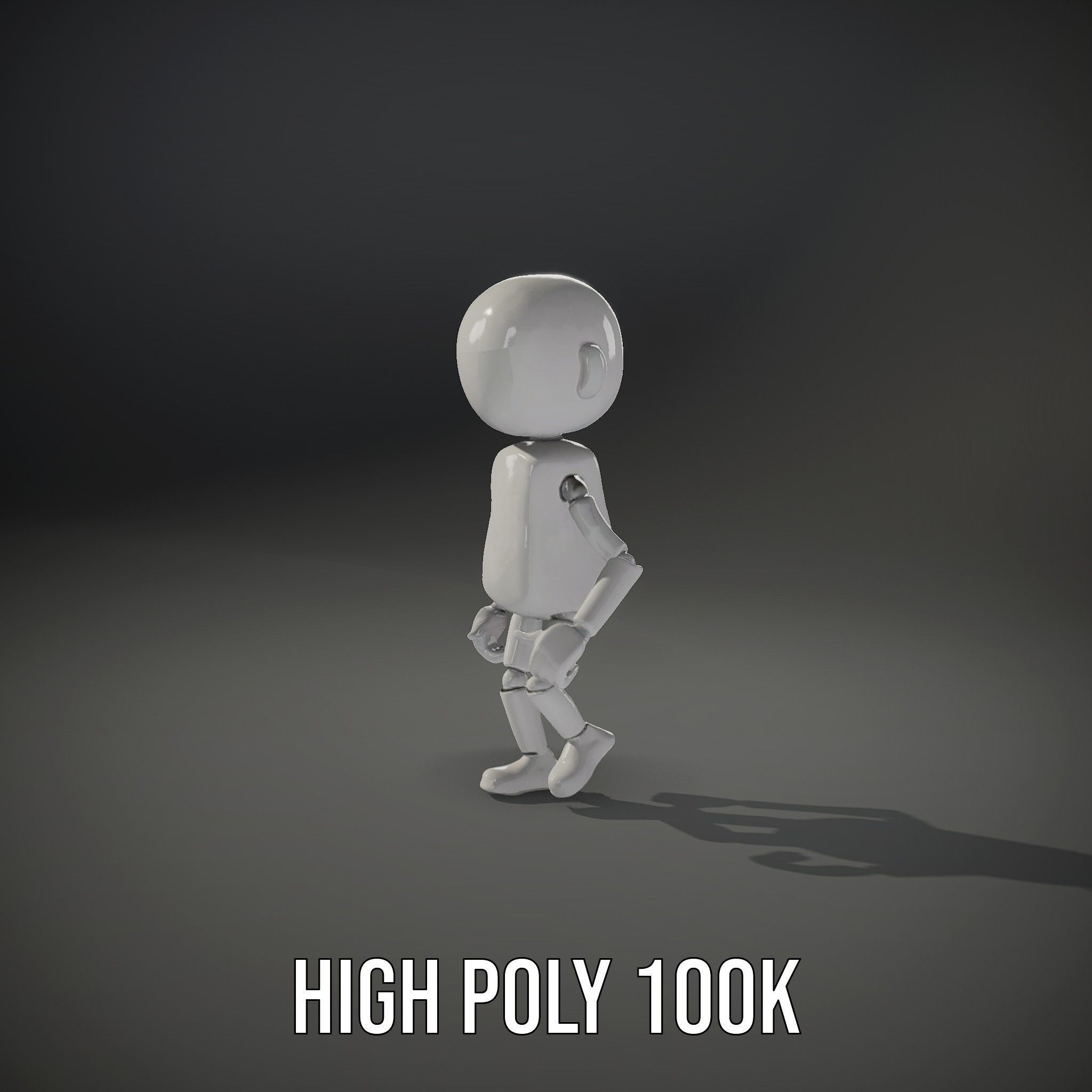 Minimalist Jointed Character Model  Rigged and Animated Low-poly 3D model_23