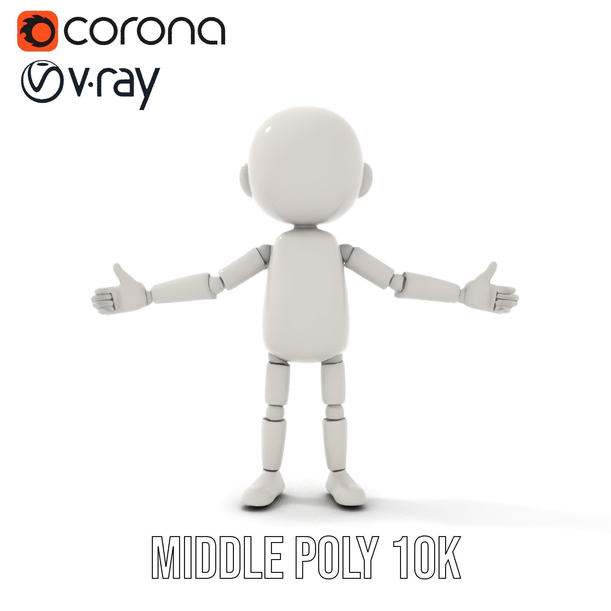 Minimalist Jointed Character Model  Rigged and Animated Low-poly 3D model_15