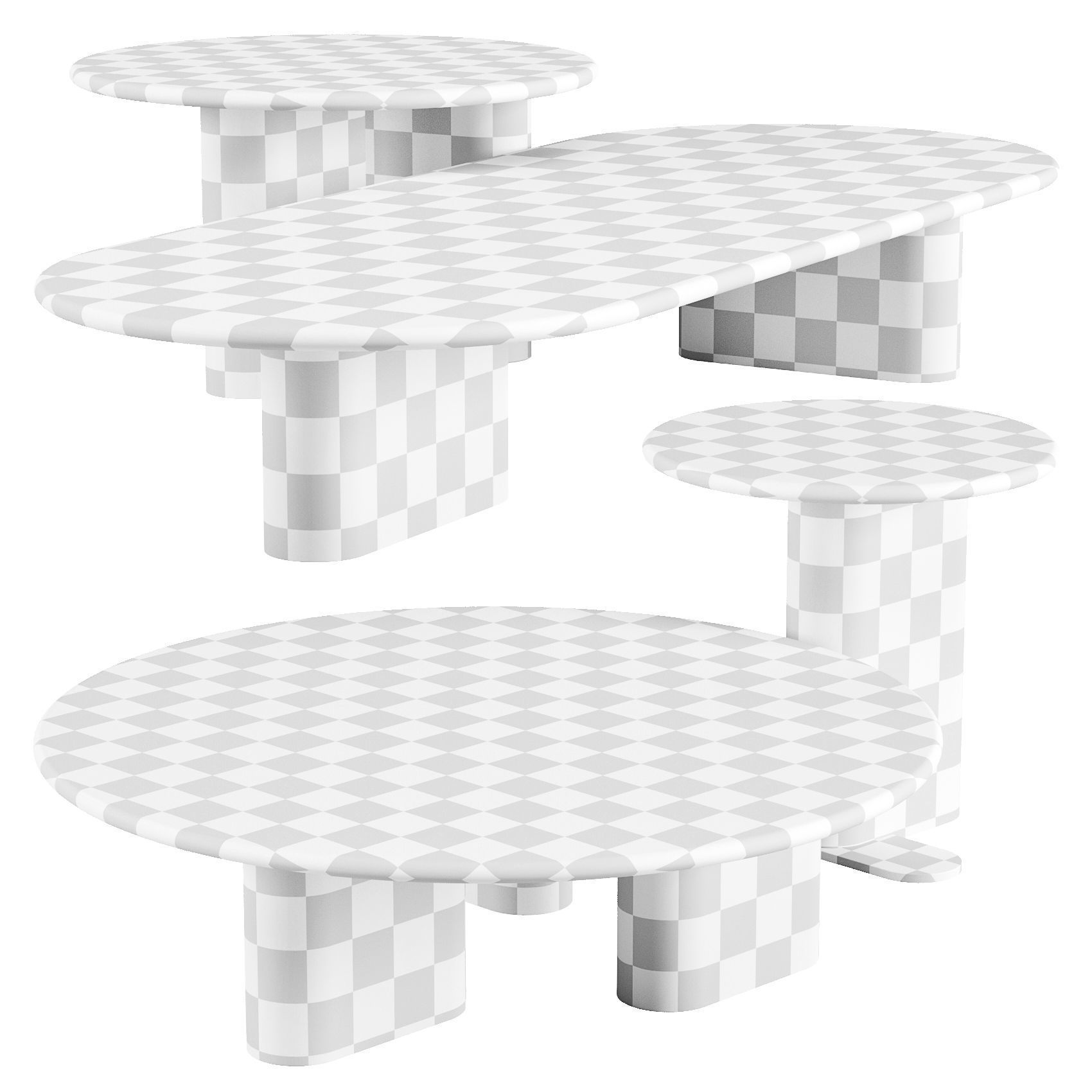Giulio Marelli OnnO - Coffee and Side Tables Set 01 3D model_6