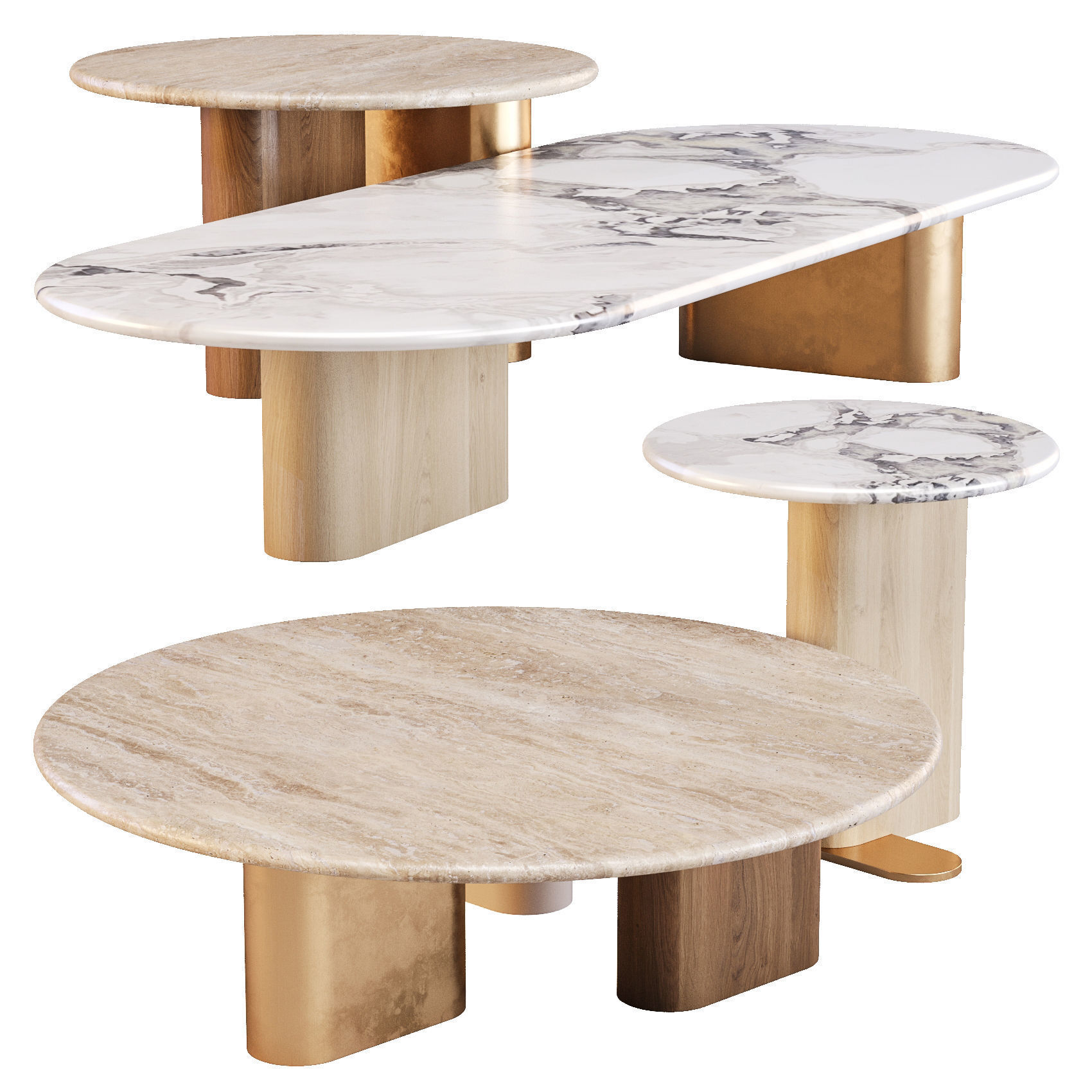 Giulio Marelli OnnO - Coffee and Side Tables Set 01 3D model_5
