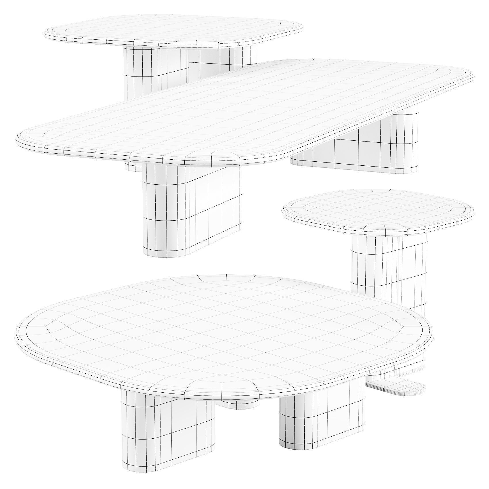 Giulio Marelli OnnO - Coffee and Side Tables Set 02 3D model_7