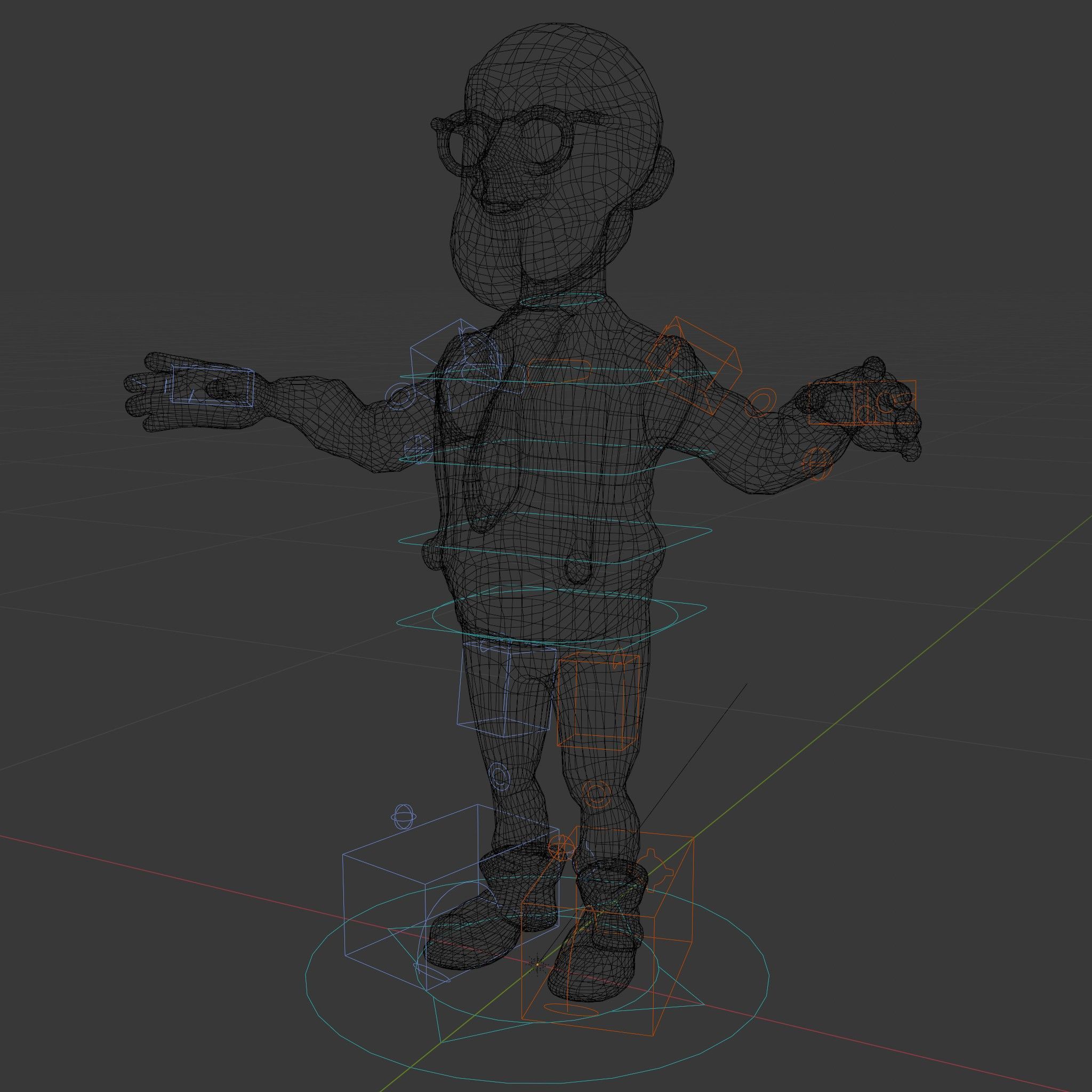 Professor Character Rigged and Animated with Distinctive Bear... Low-poly 3D model_5