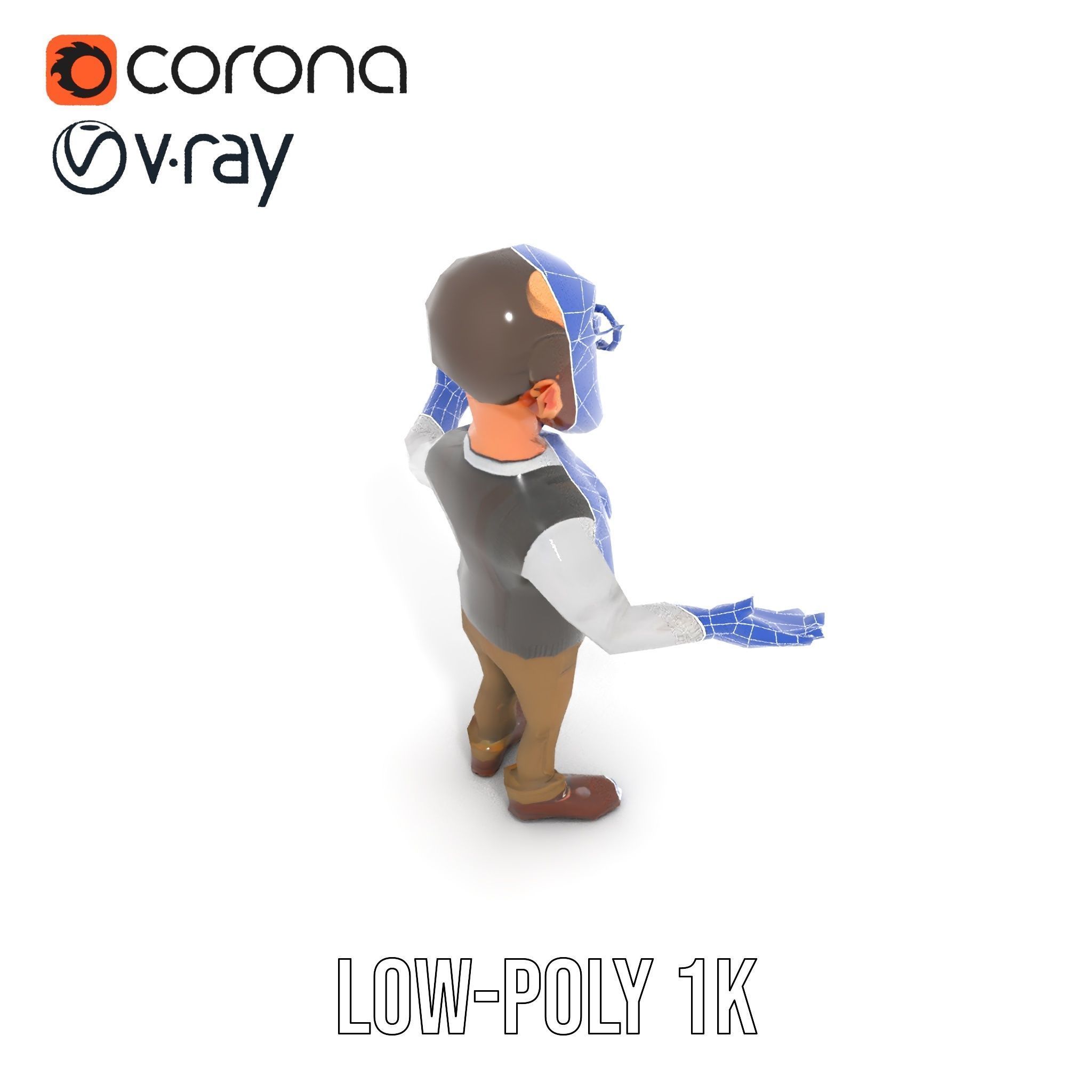 Professor Character Rigged and Animated with Distinctive Bear... Low-poly 3D model_19