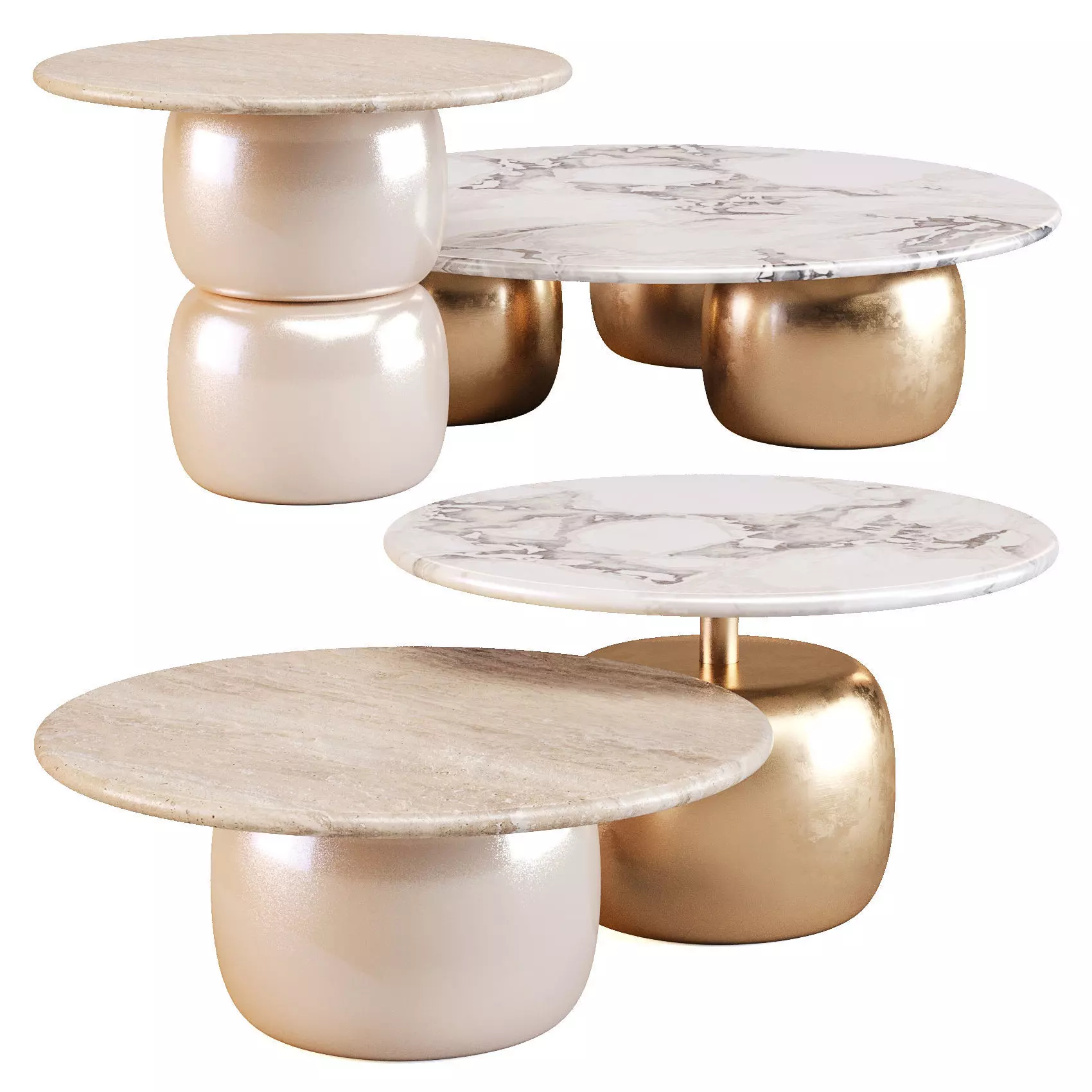 Giulio Marelli Lua - Coffee and Side Tables 3D model_0