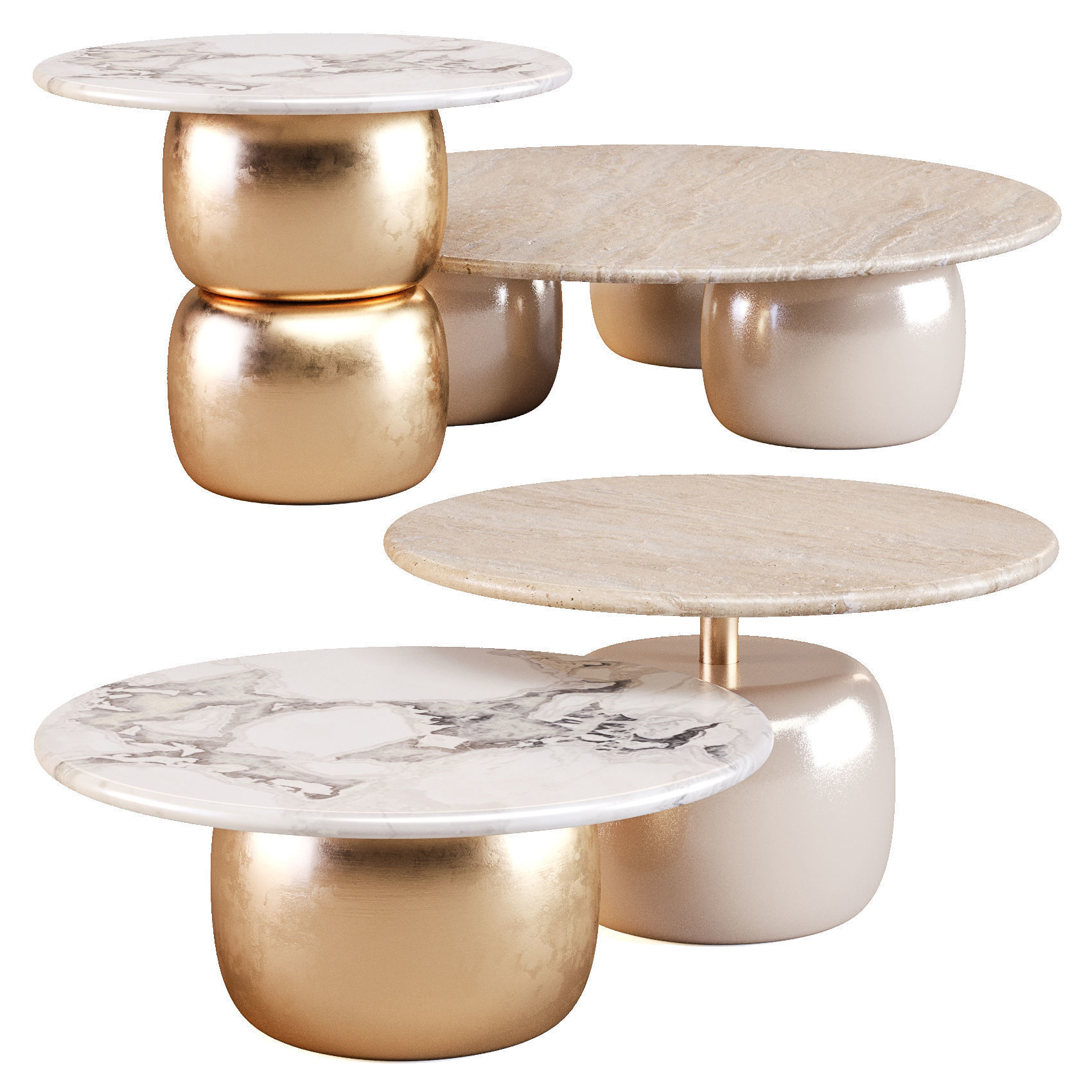 Giulio Marelli Lua - Coffee and Side Tables 3D model_5