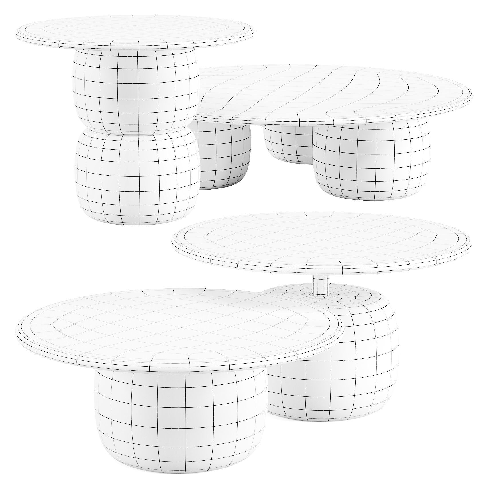 Giulio Marelli Lua - Coffee and Side Tables 3D model_7