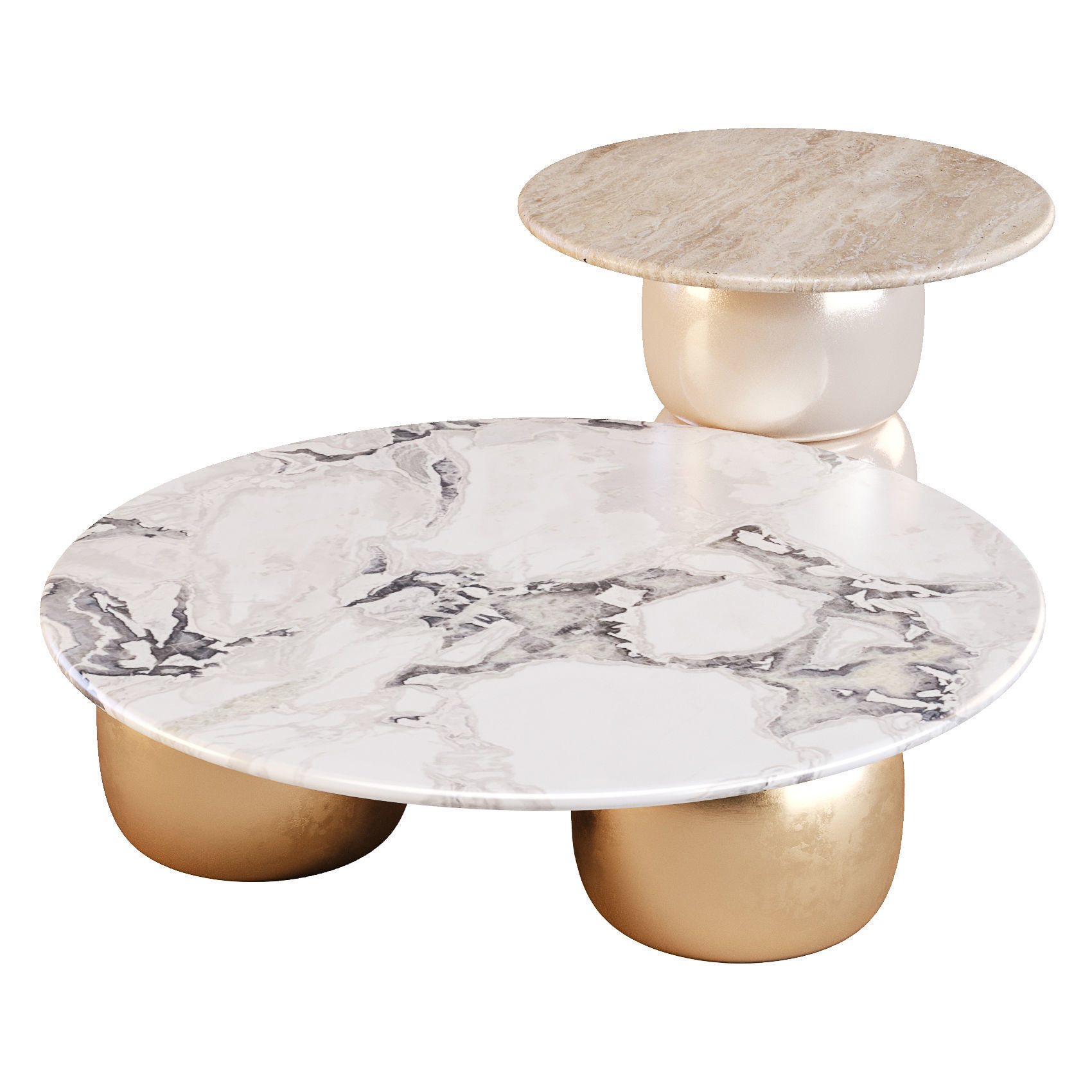 Giulio Marelli Lua - Coffee and Side Tables 3D model_1