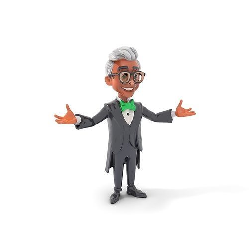 Animated Formal D Character with Green Bowtie  Rigged and Ani... Low-poly 3D model