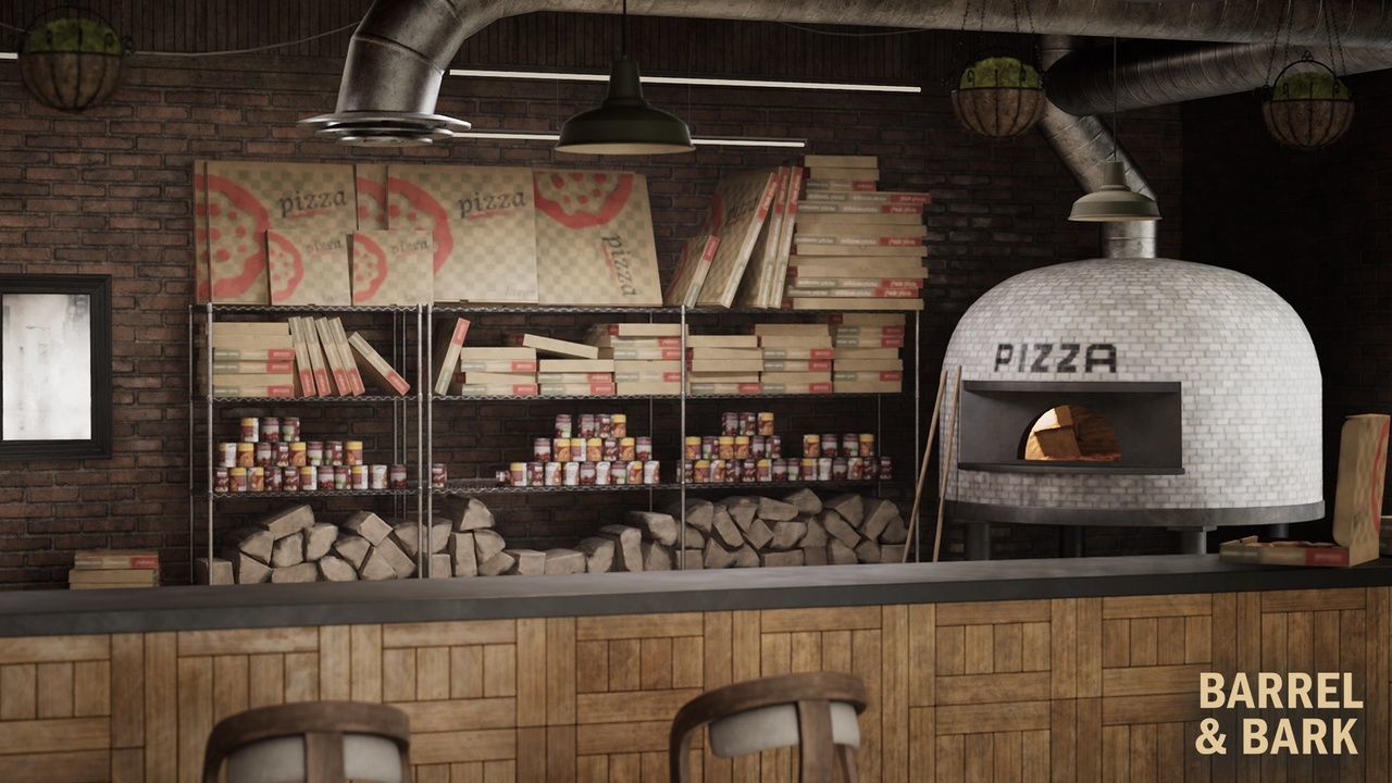 Pizza Restaurant Environment Low-poly 3D model_20