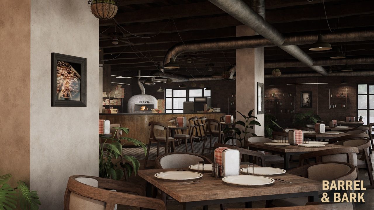 Pizza Restaurant Environment Low-poly 3D model_17