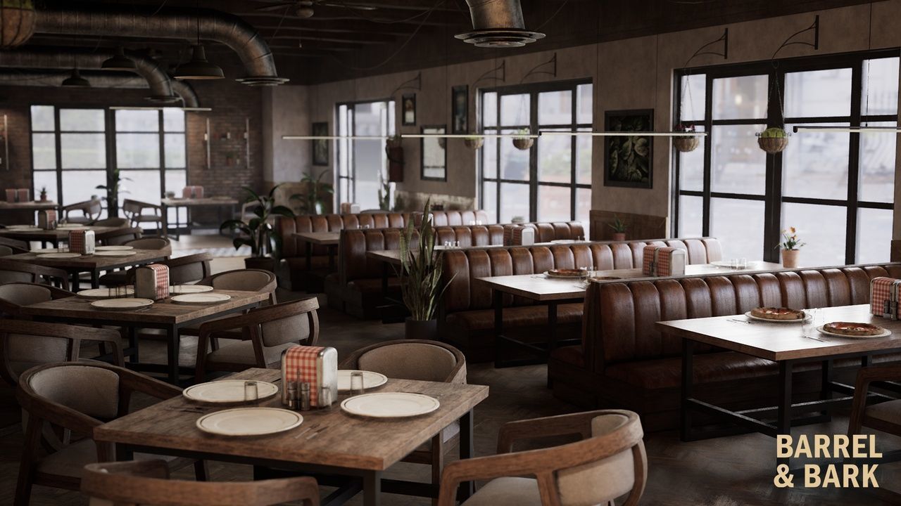 Pizza Restaurant Environment Low-poly 3D model_3