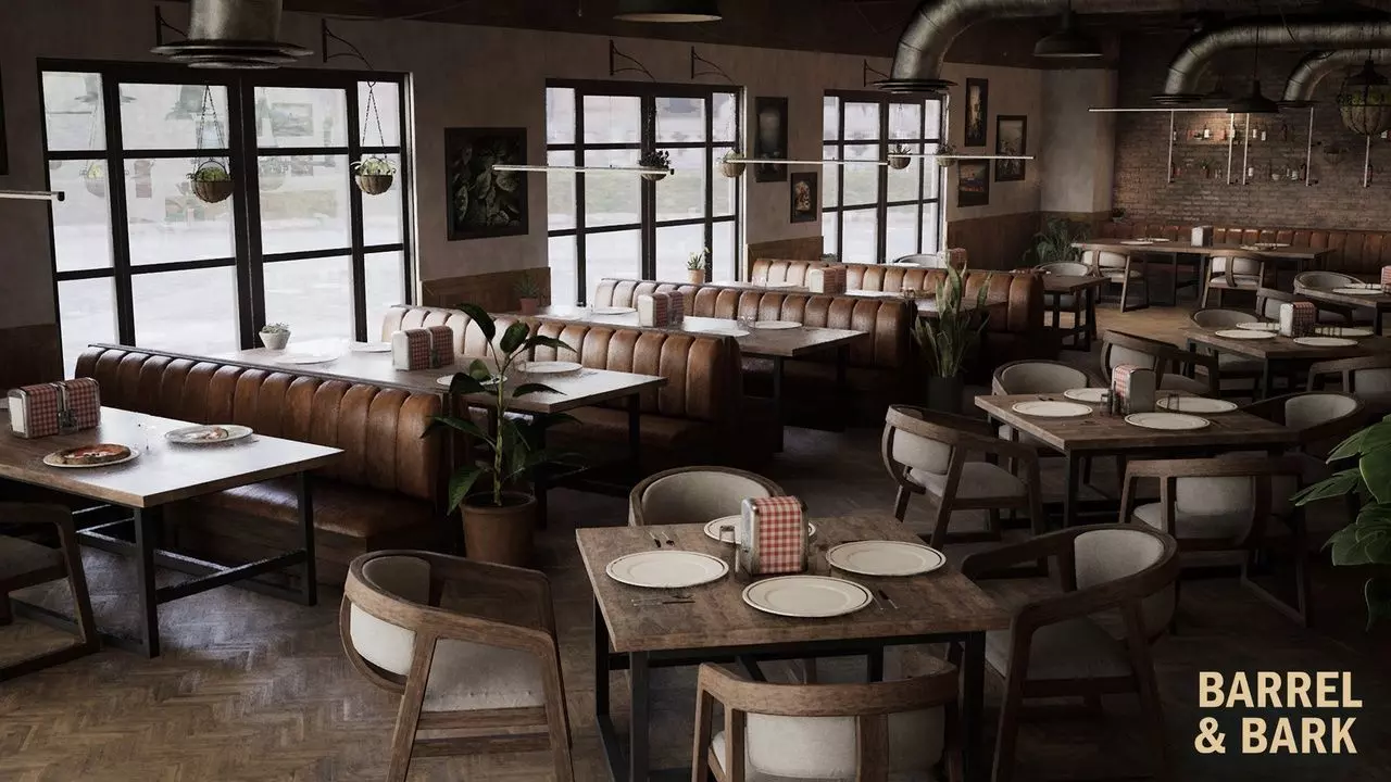 Pizza Restaurant Environment Low-poly 3D model_0