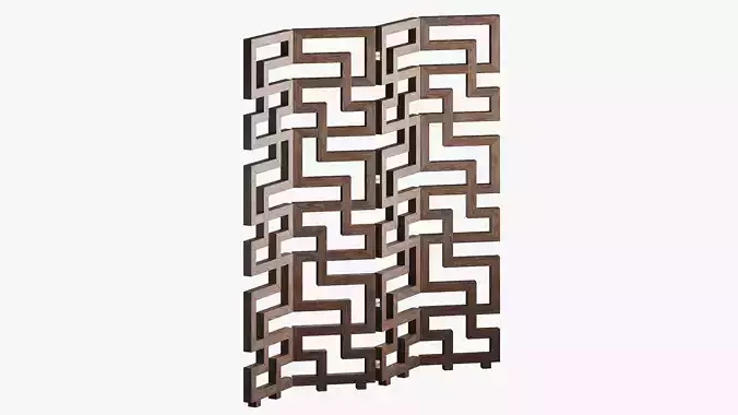French dark wood screen 3D model
