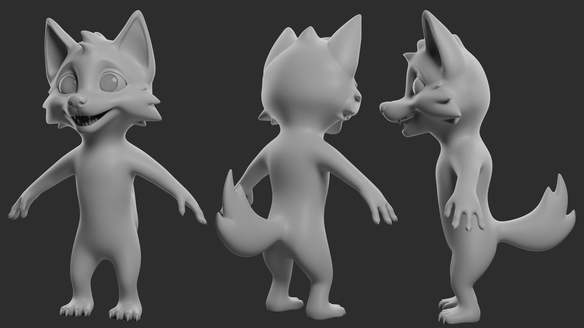 Dog Cartoon Low-poly 3D model_5
