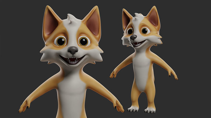 Dog Cartoon Low-poly 3D model
