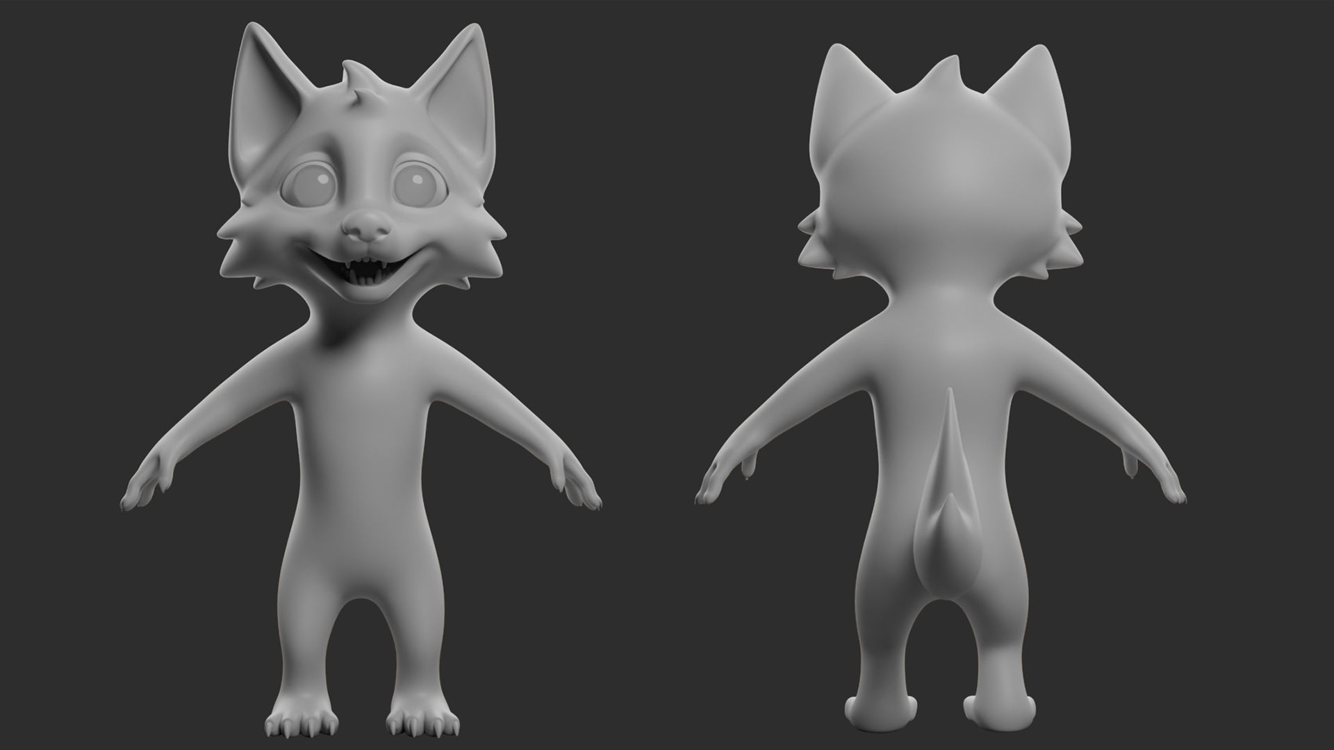 Dog Cartoon Low-poly 3D model_2