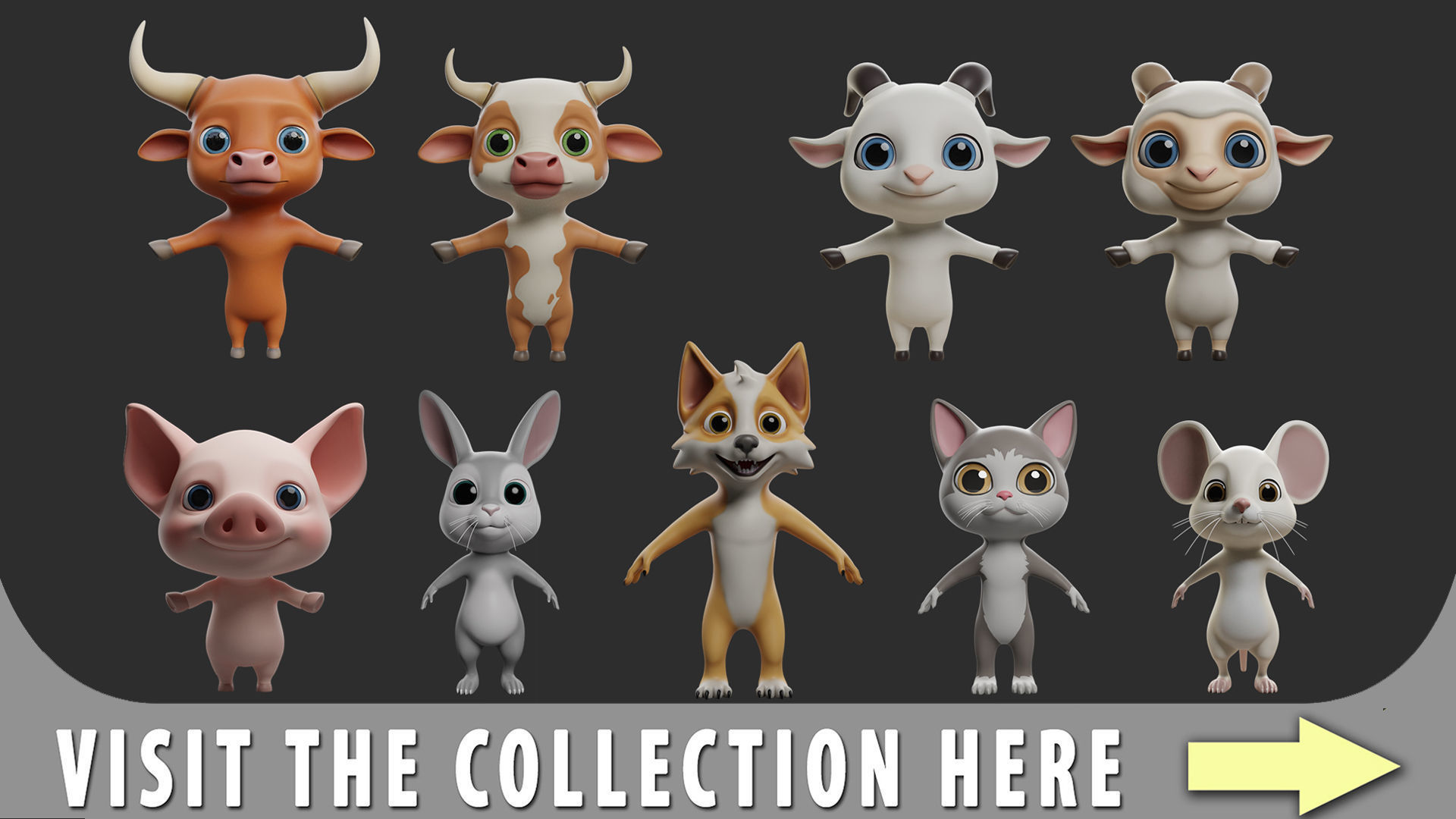 Dog Cartoon Low-poly 3D model_9