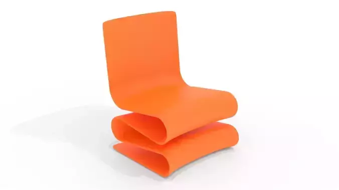 Modern Orange Plastic Chair with Spring Base
